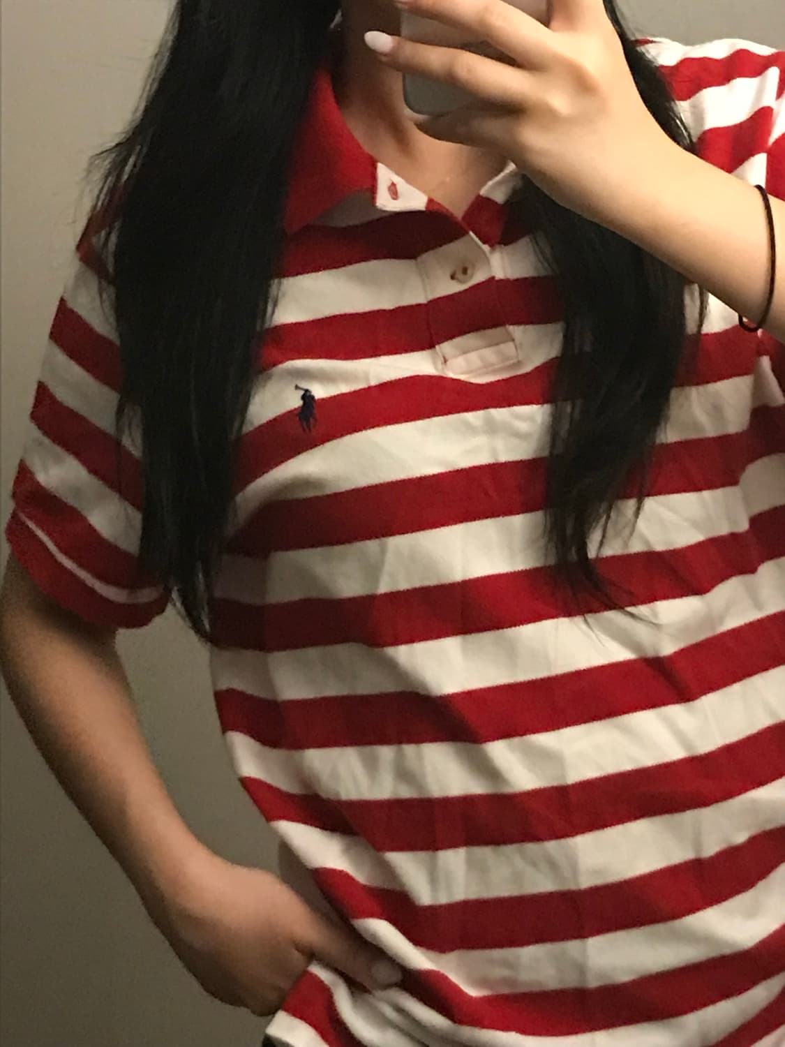 폴로 스트라이프 반팔 레드 상품이미지3
