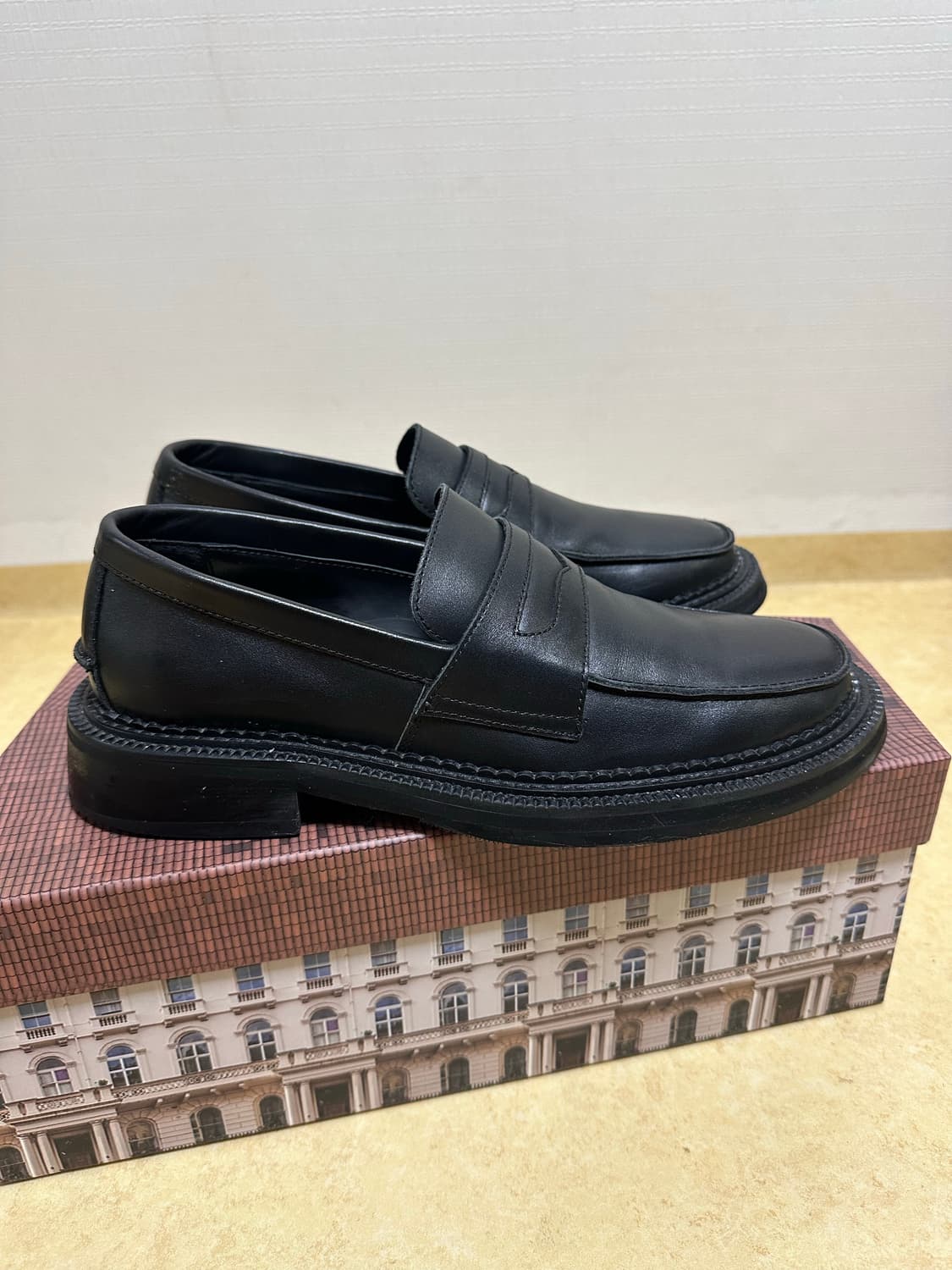 Stu 오버솔 로퍼 레더 블랙 40 상품이미지5