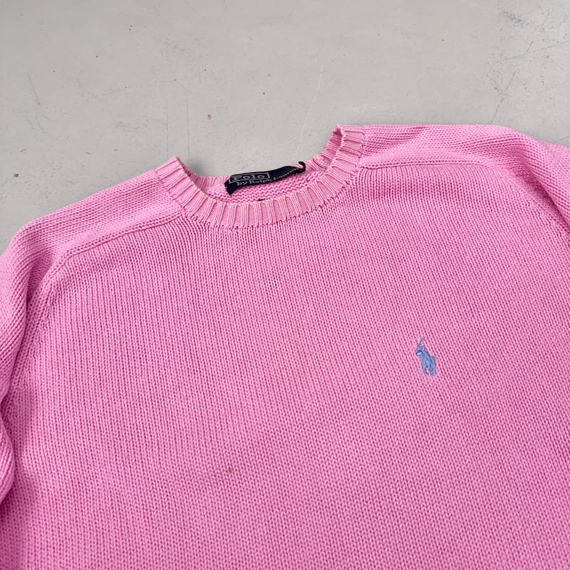 폴로 90s 포니 분홍 핑크 오버핏 니트 상품이미지3