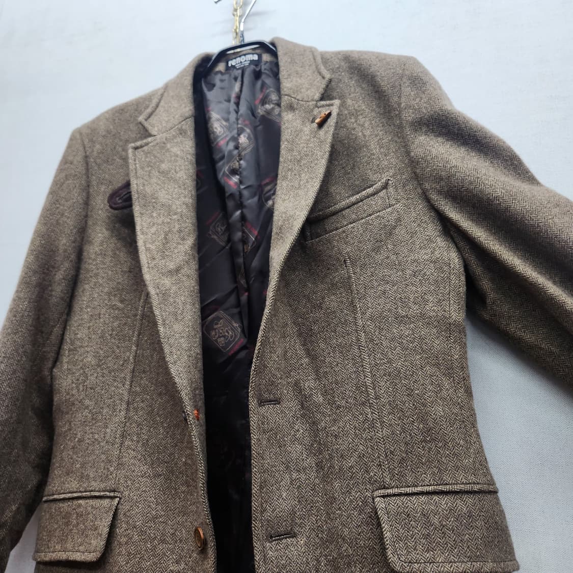 레노마옴므 헤링본패턴 울 엘보패치 블레이저 L 상품이미지5