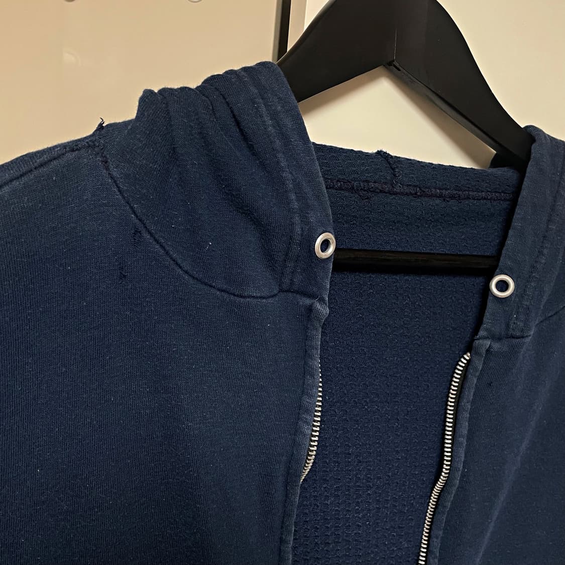 50s Thermal Waffle 후드집업 네이비 블루 상품이미지5