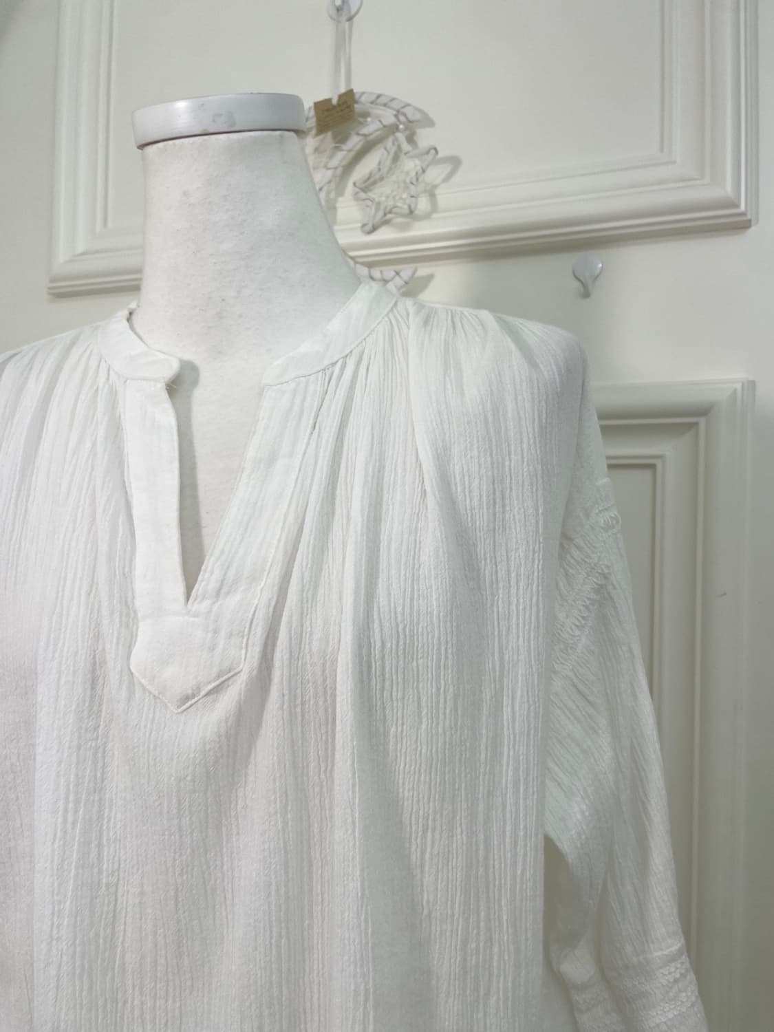 white shirring cotton opc blouse(size-M) 상품이미지6