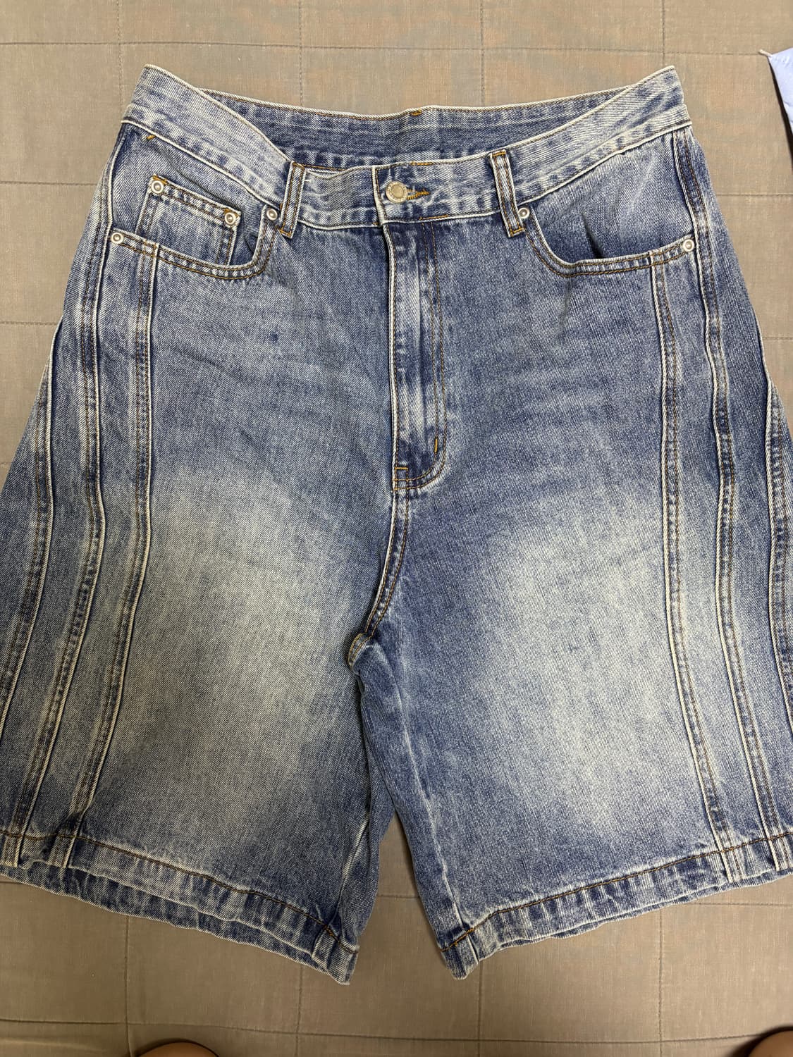 인템포무드 워터블루 데님 반바지 L 상품이미지2