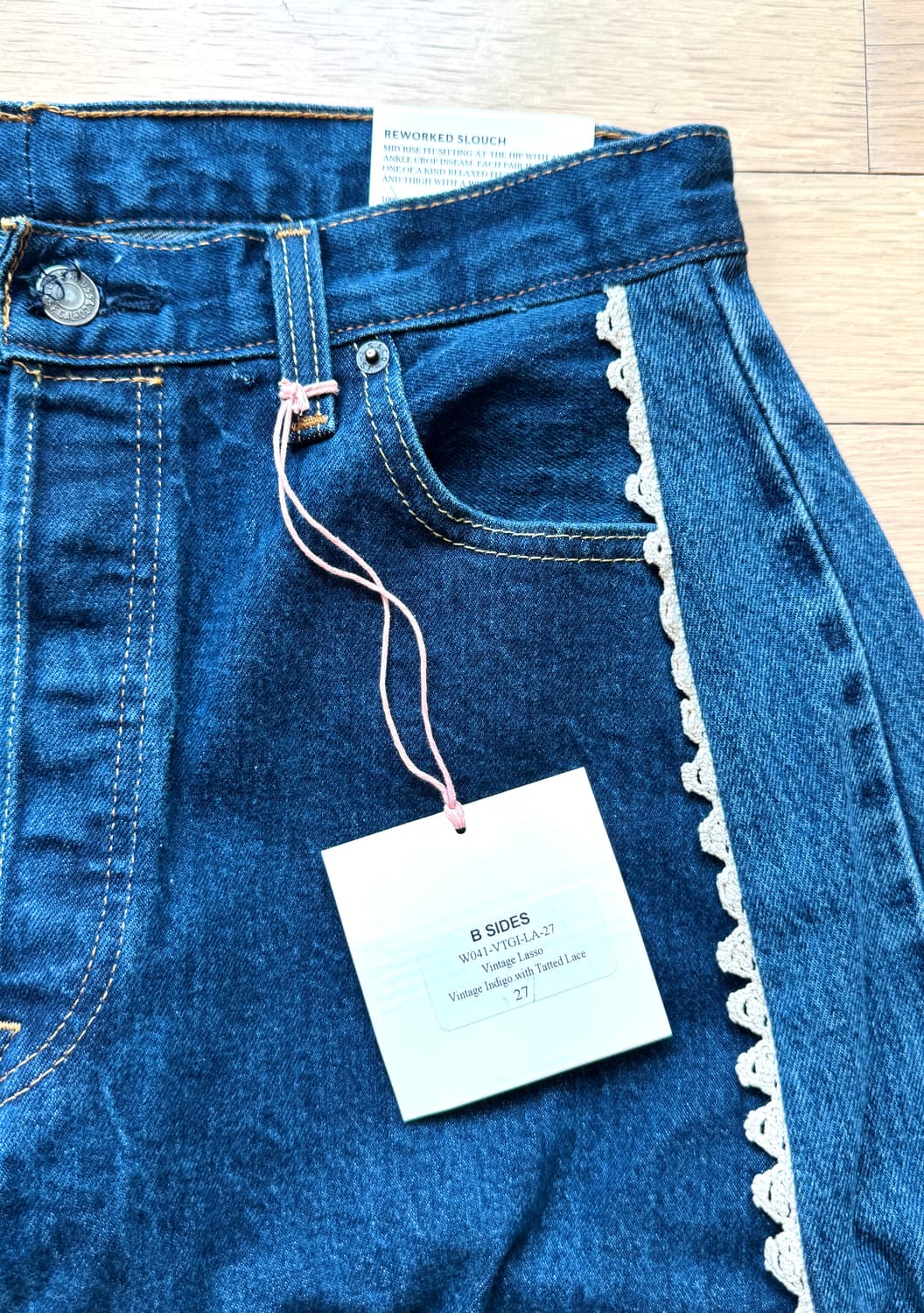 B SIDES  vintage indigo tatted lace 데님 상품이미지8