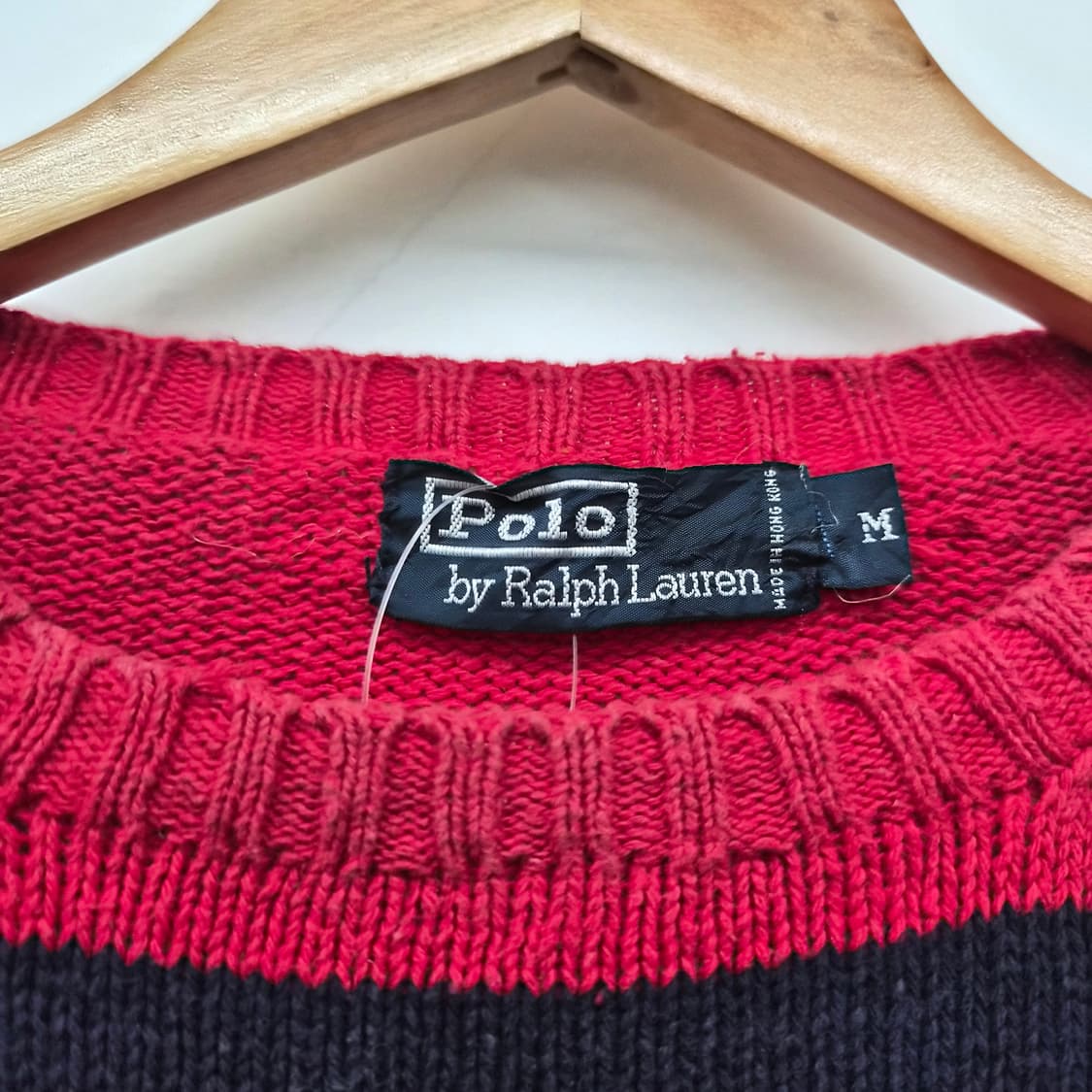 폴로 랄프로렌 스트라이프 니트 레드 블랙 남성 M 상품이미지2