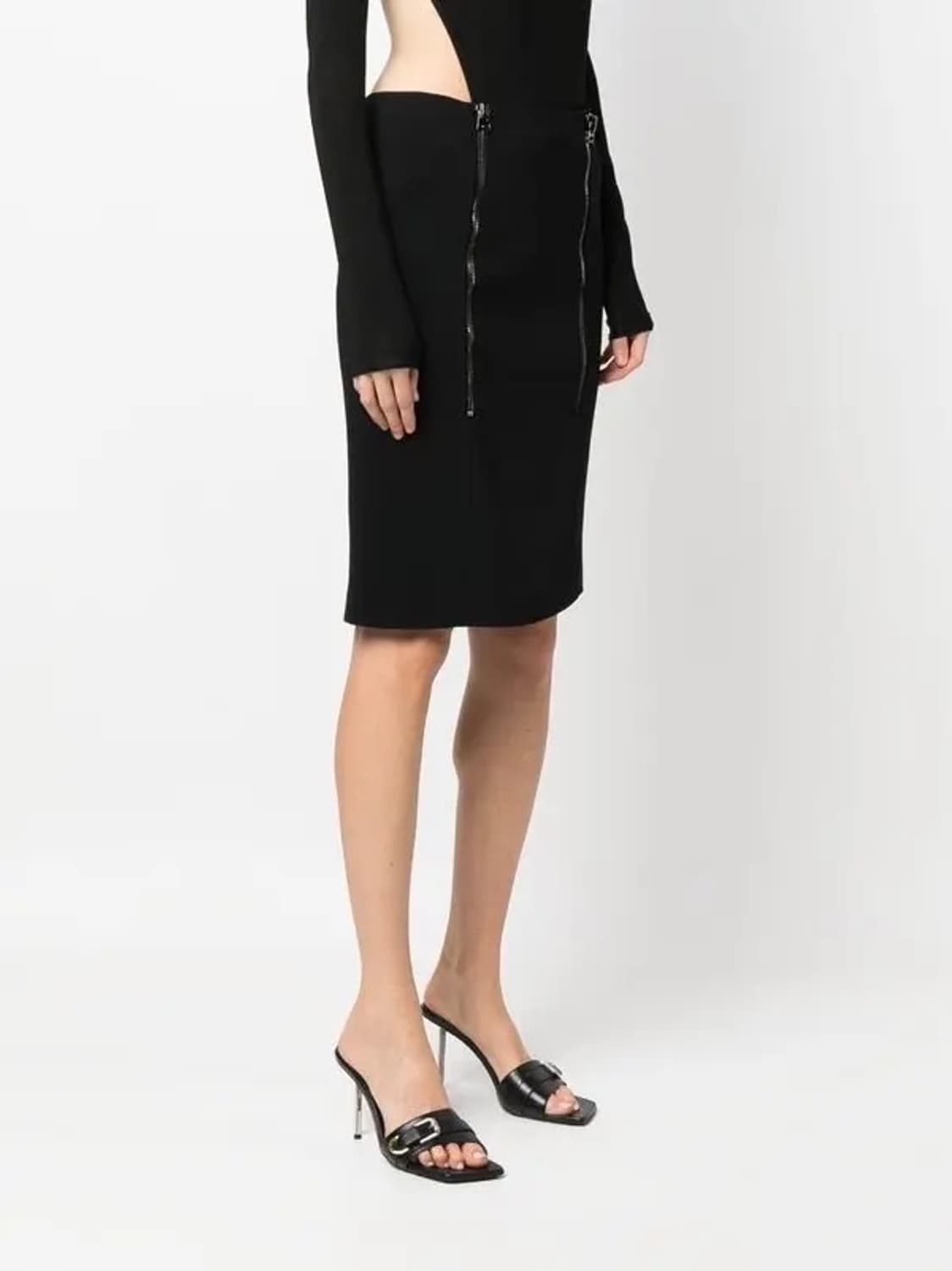 (정품/새상품) TOM FORD  톰포드 블랙 지퍼 디테일 펜슬 스커트 상품이미지5