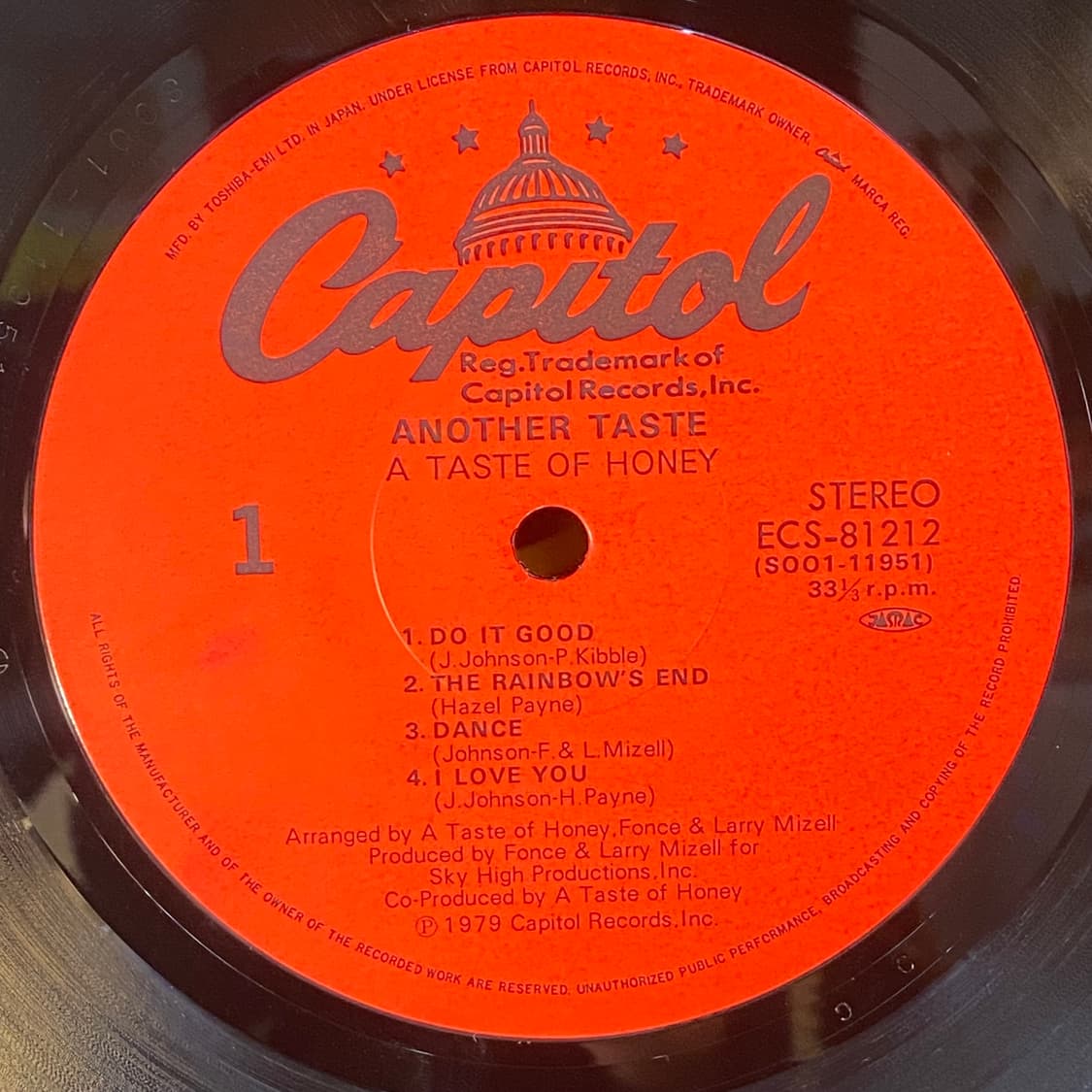 (중고LP-디스코) A Taste Of Honey -Another 상품이미지4
