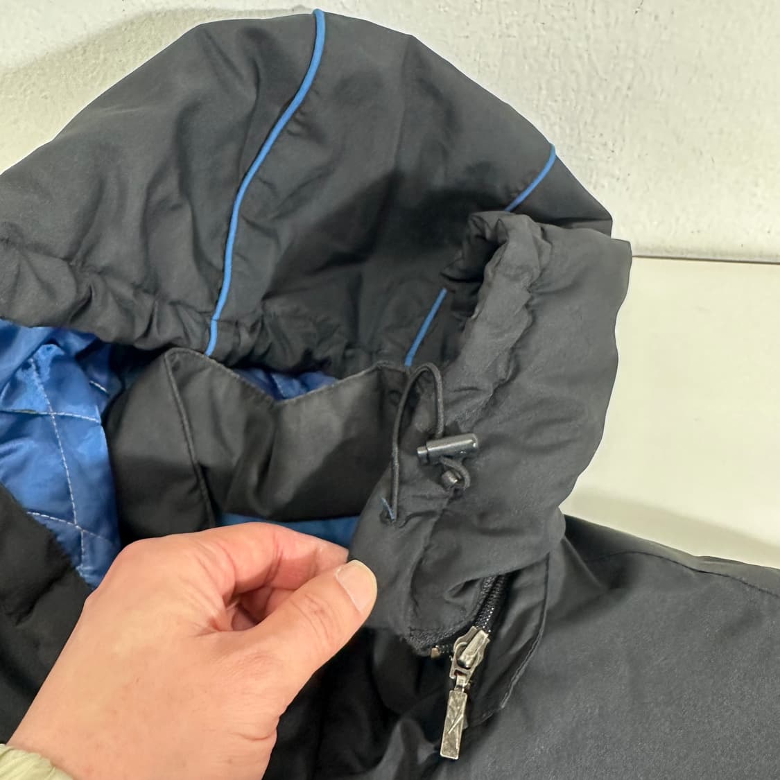 110 리복 블랙 백로고 올드스쿨 후드 점퍼 상품이미지5