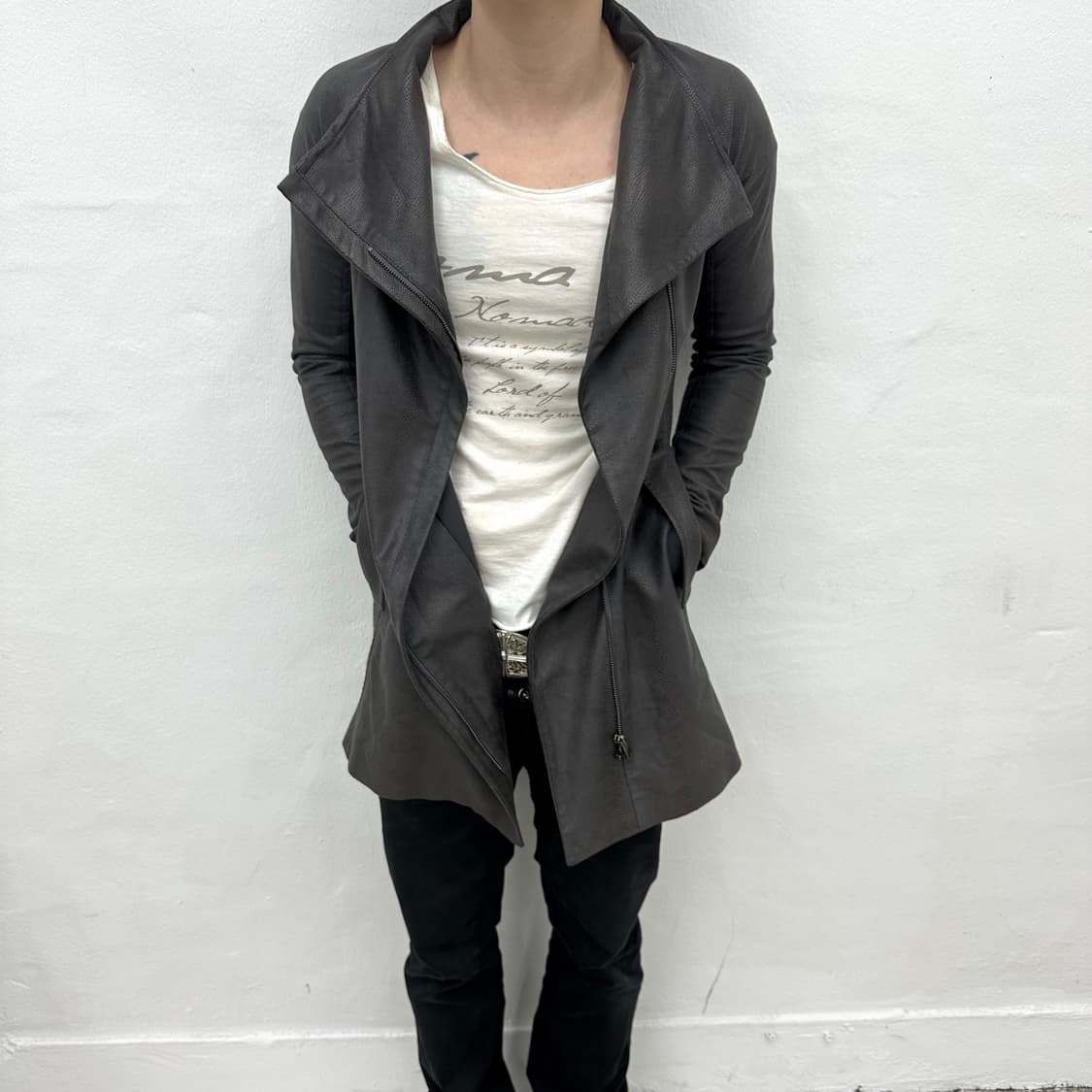 Chacoal python asymmetry jacket 상품이미지1