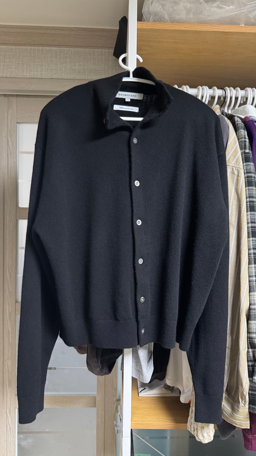 4) cashmere stand collar cardigan black  상품이미지1