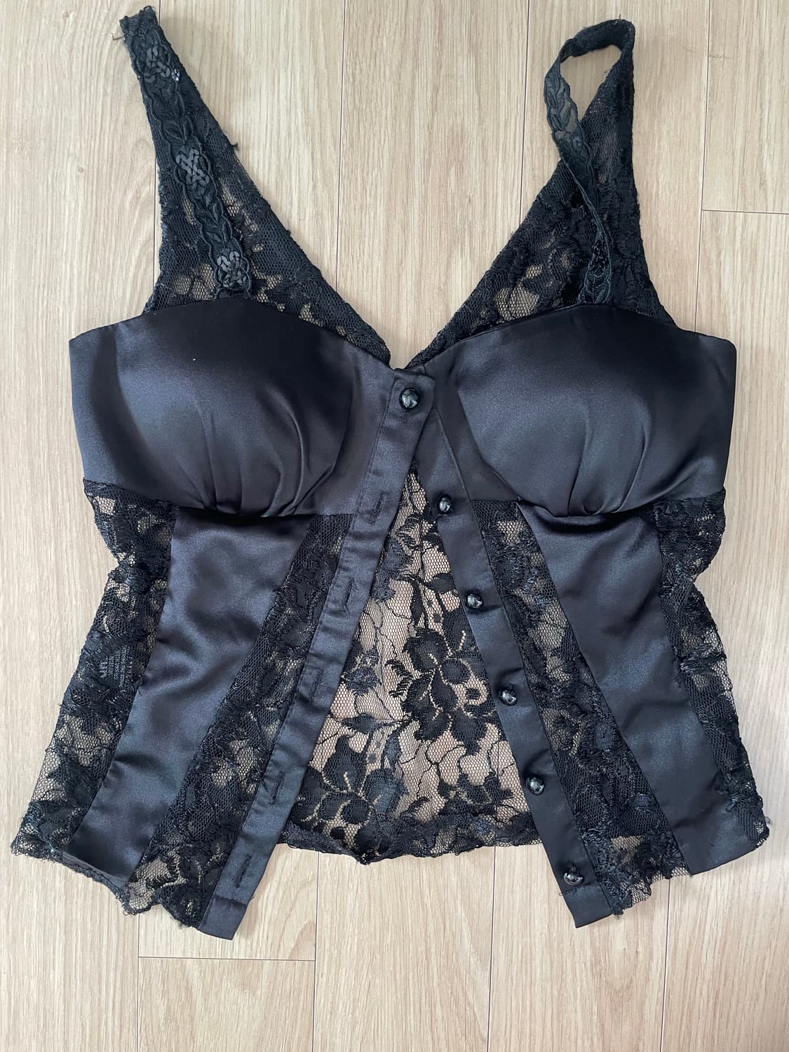 Flower black cap lace sleeveless 상품이미지1