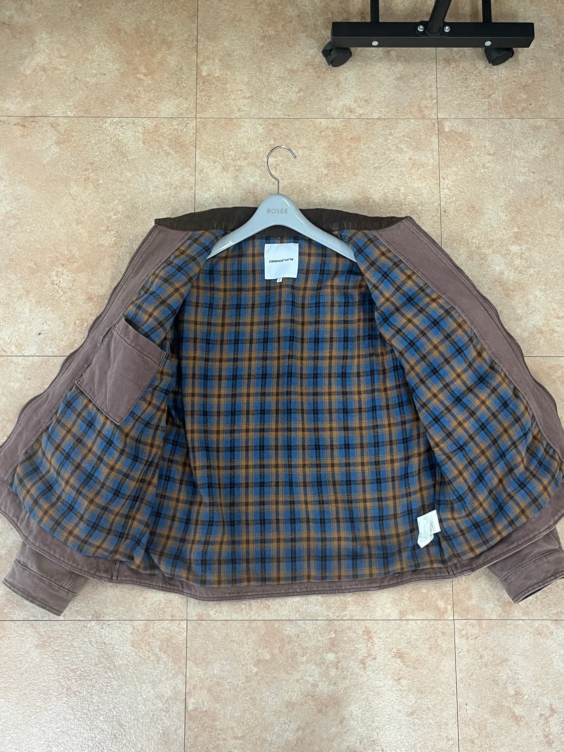 새상품급 L) 에스피오나지 캔버스 블루종 워크자켓 버건디  상품이미지3