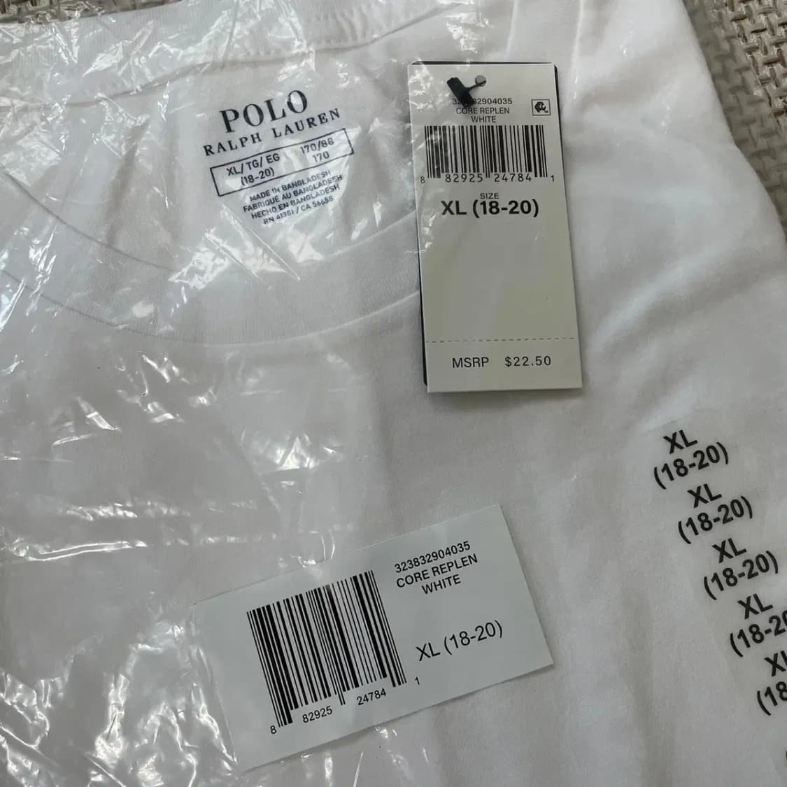 XL 18-20 새상품 폴로 라운드 반팔티 N.8108 상품이미지2