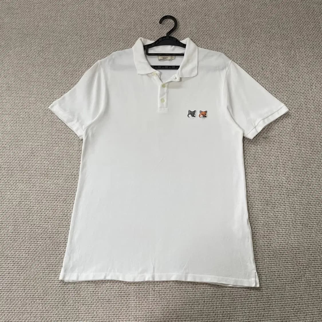 L 메종키츠네 화이트 반팔 카라티 N.8185 상품이미지1