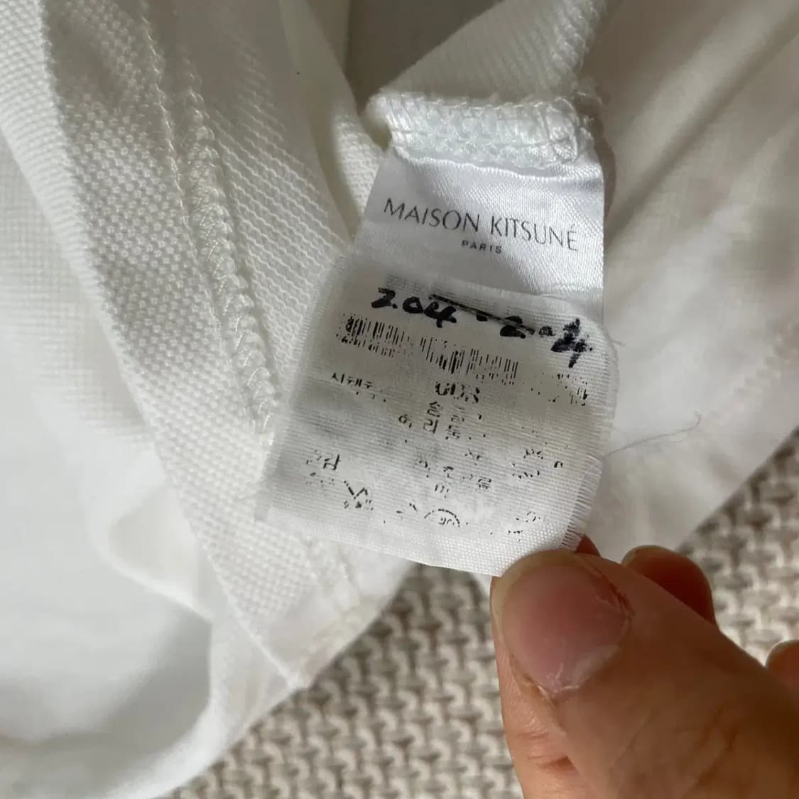 L 메종키츠네 화이트 반팔 카라티 N.8185 상품이미지4