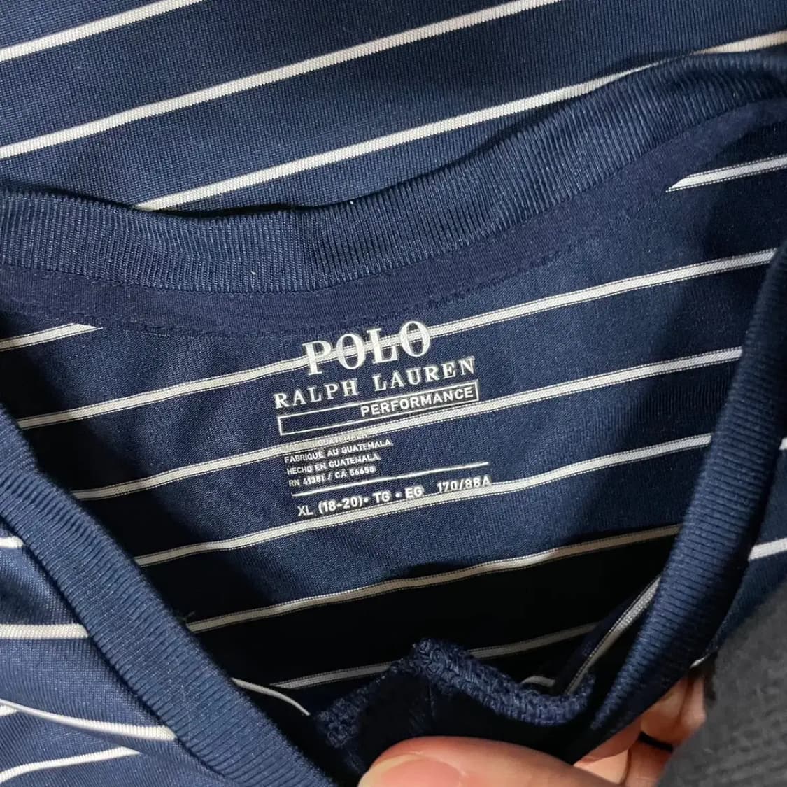 XL(18-20) 폴로 브이넥 스트라이프 반팔 B.1025 상품이미지5