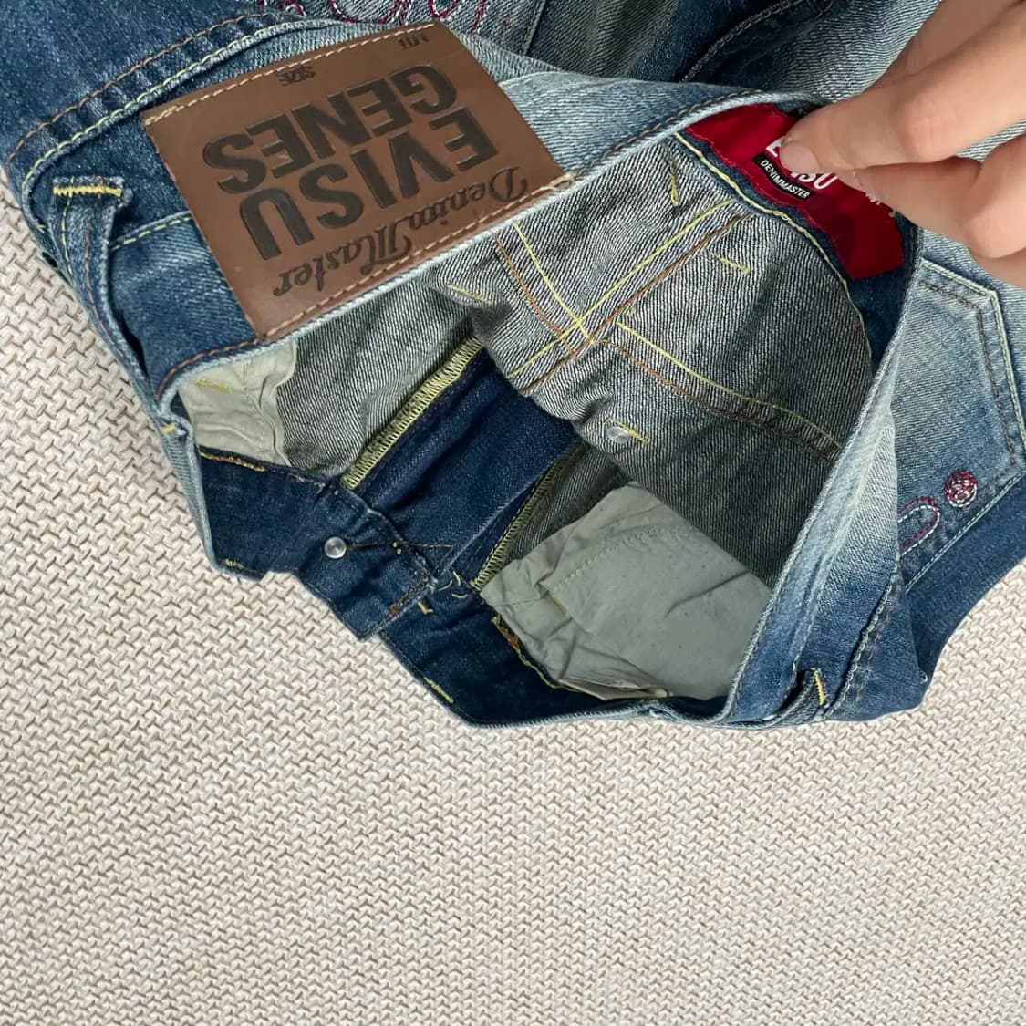 28 에비수 글리터자수 워싱 데님 청바지 N.8539 상품이미지5