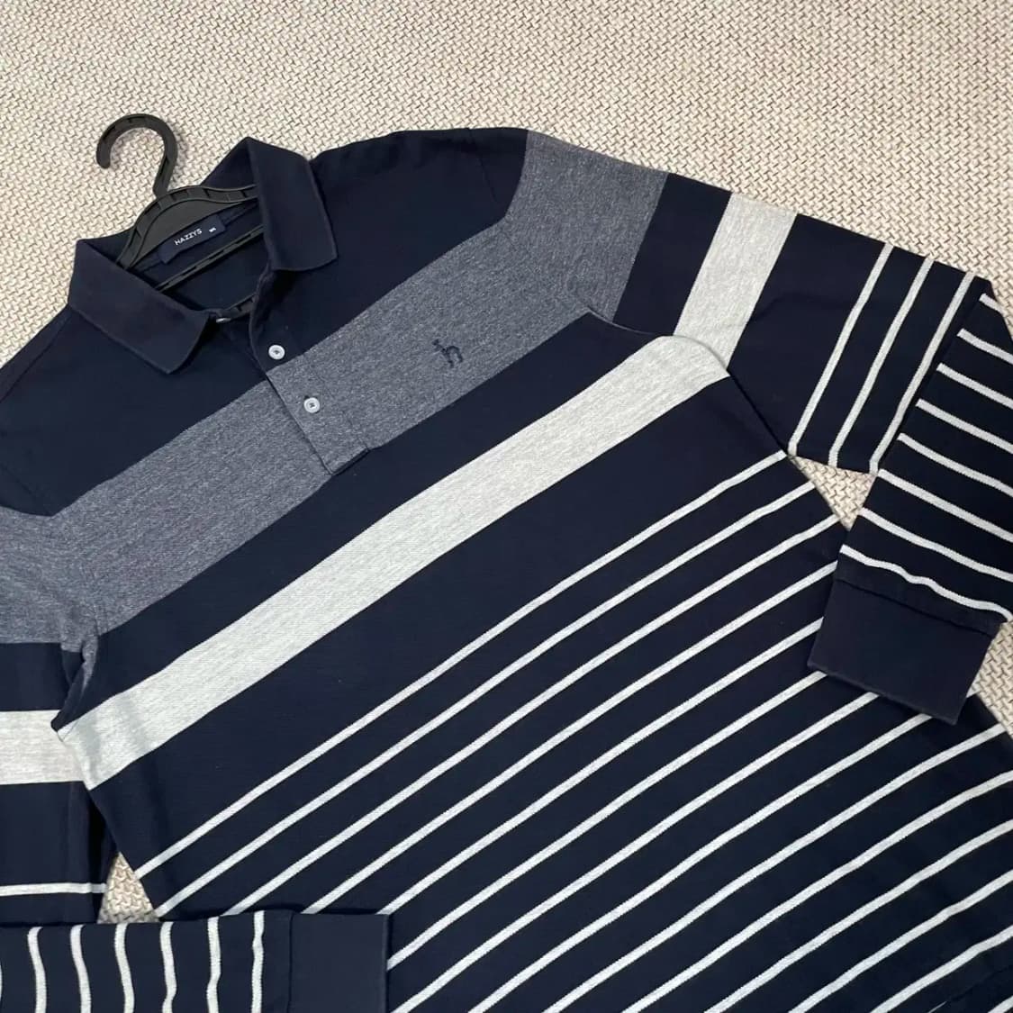 XL 헤지스 스트라이프 긴팔 카라티셔츠 N.8616 상품이미지2