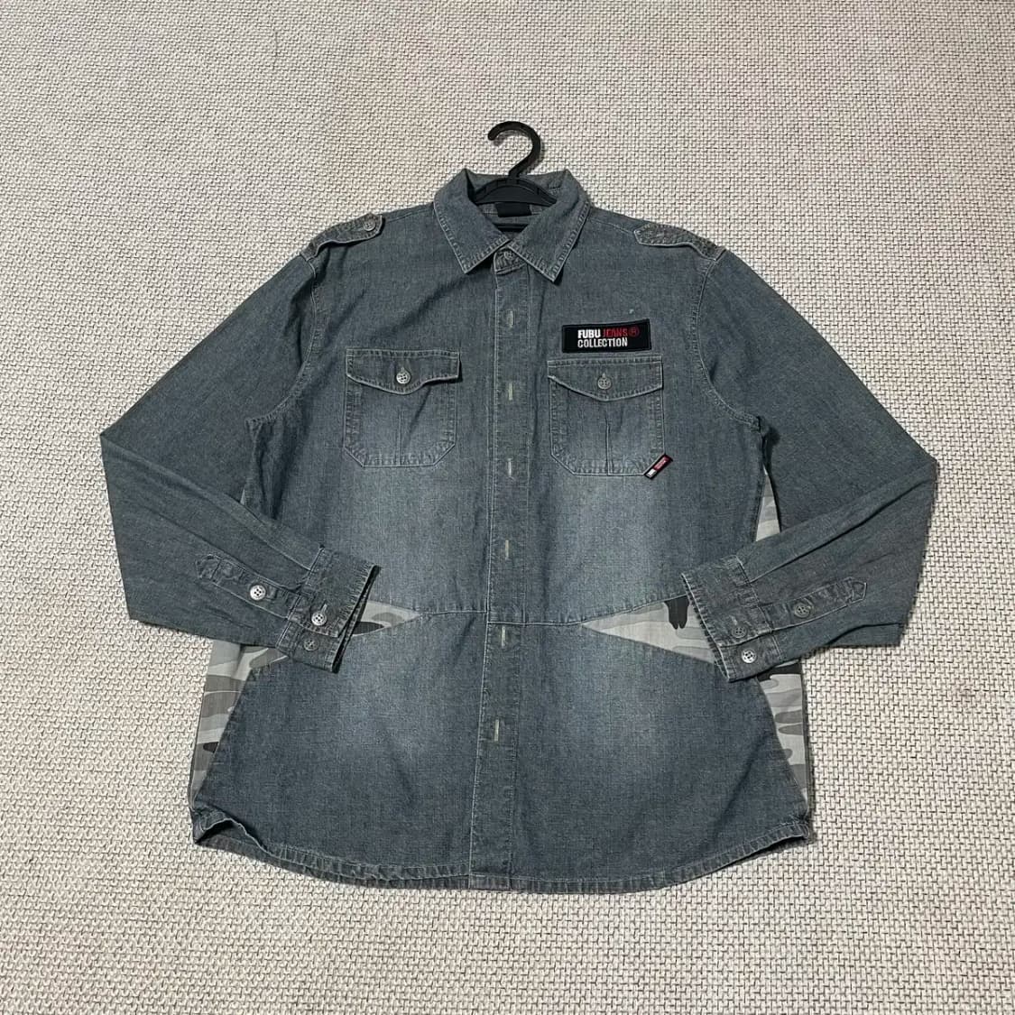 L 푸부 00s 청 데님 셔츠 남방 N.8777 상품이미지1