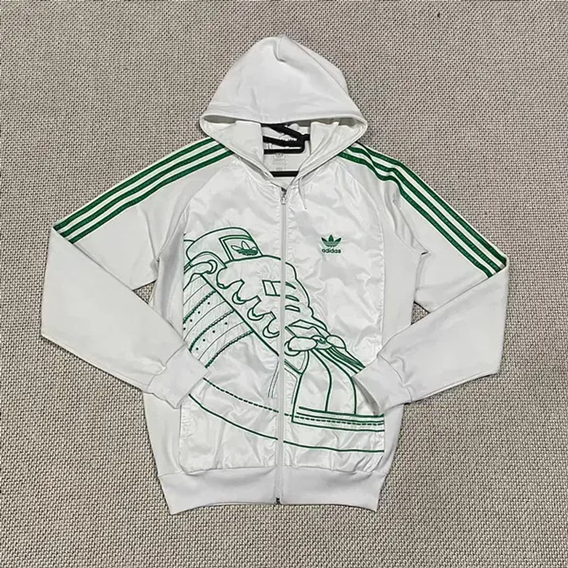L 아디다스 슈퍼스타 후드집업 자켓 흰초 N.5993 상품이미지1