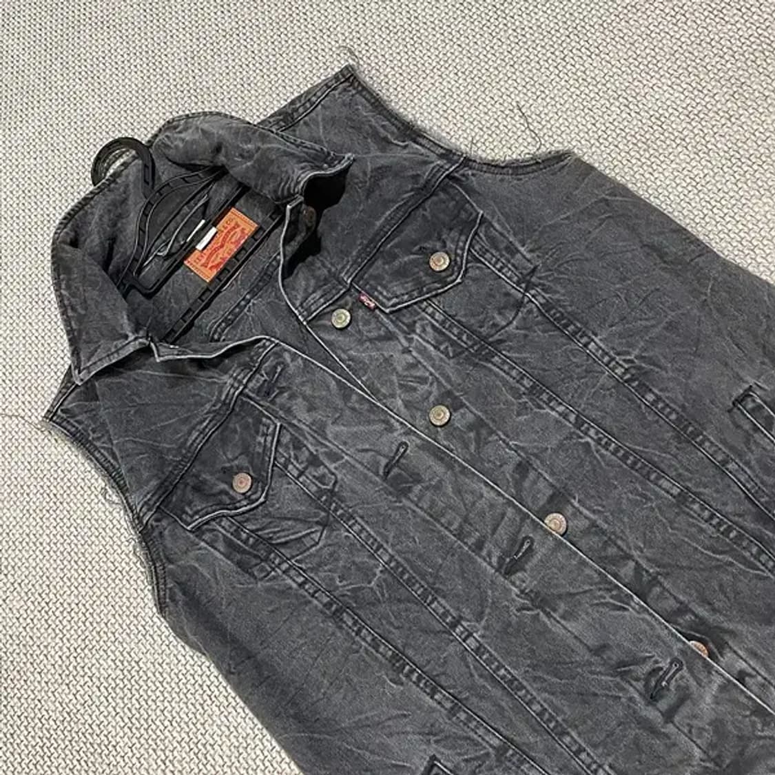 M 리바이스 흑청 데님 조끼 N.5283 상품이미지2