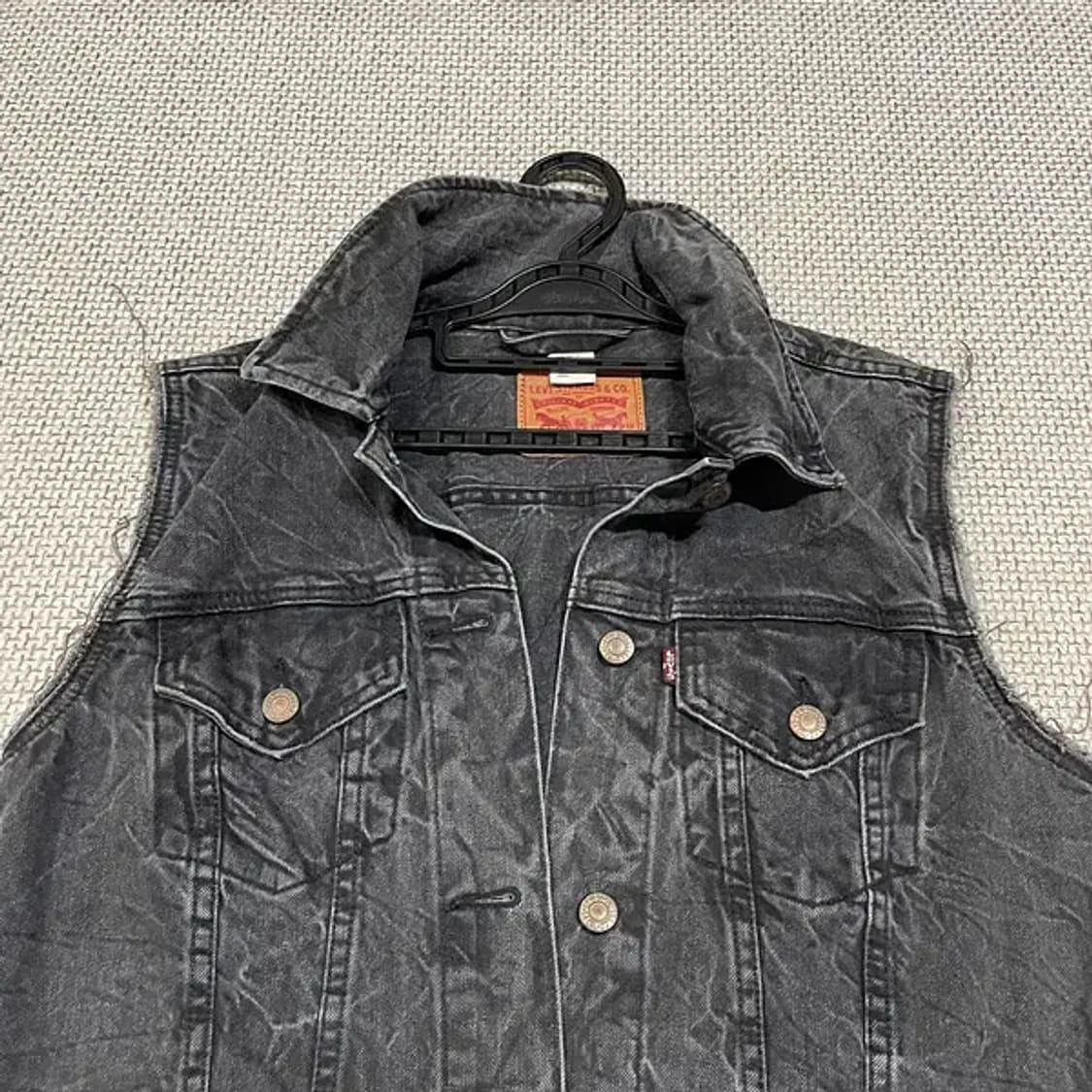 M 리바이스 흑청 데님 조끼 N.5283 상품이미지3