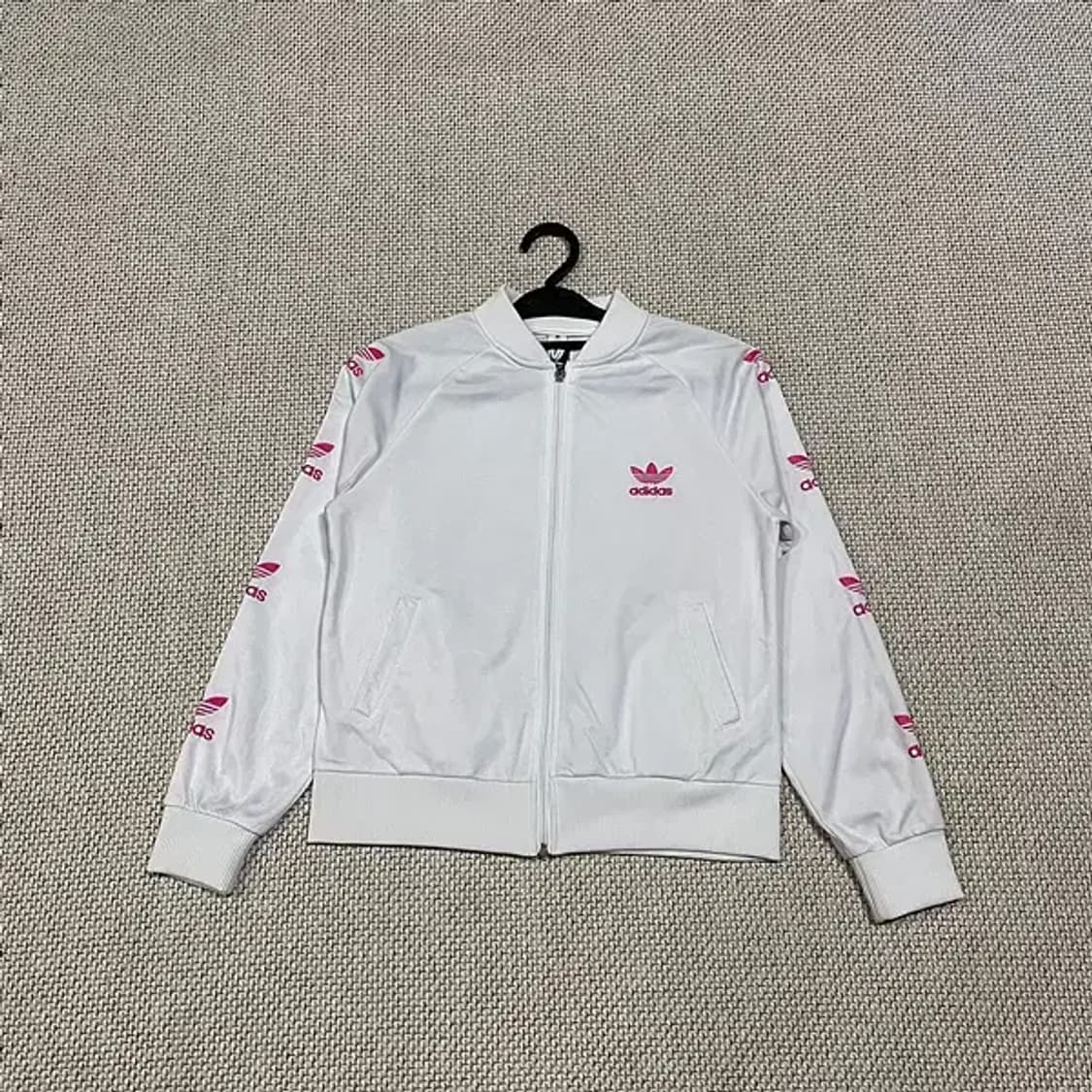 XS 아디다스 여성 화이트 핑크 희귀 져지 자켓 N.5461 상품이미지1