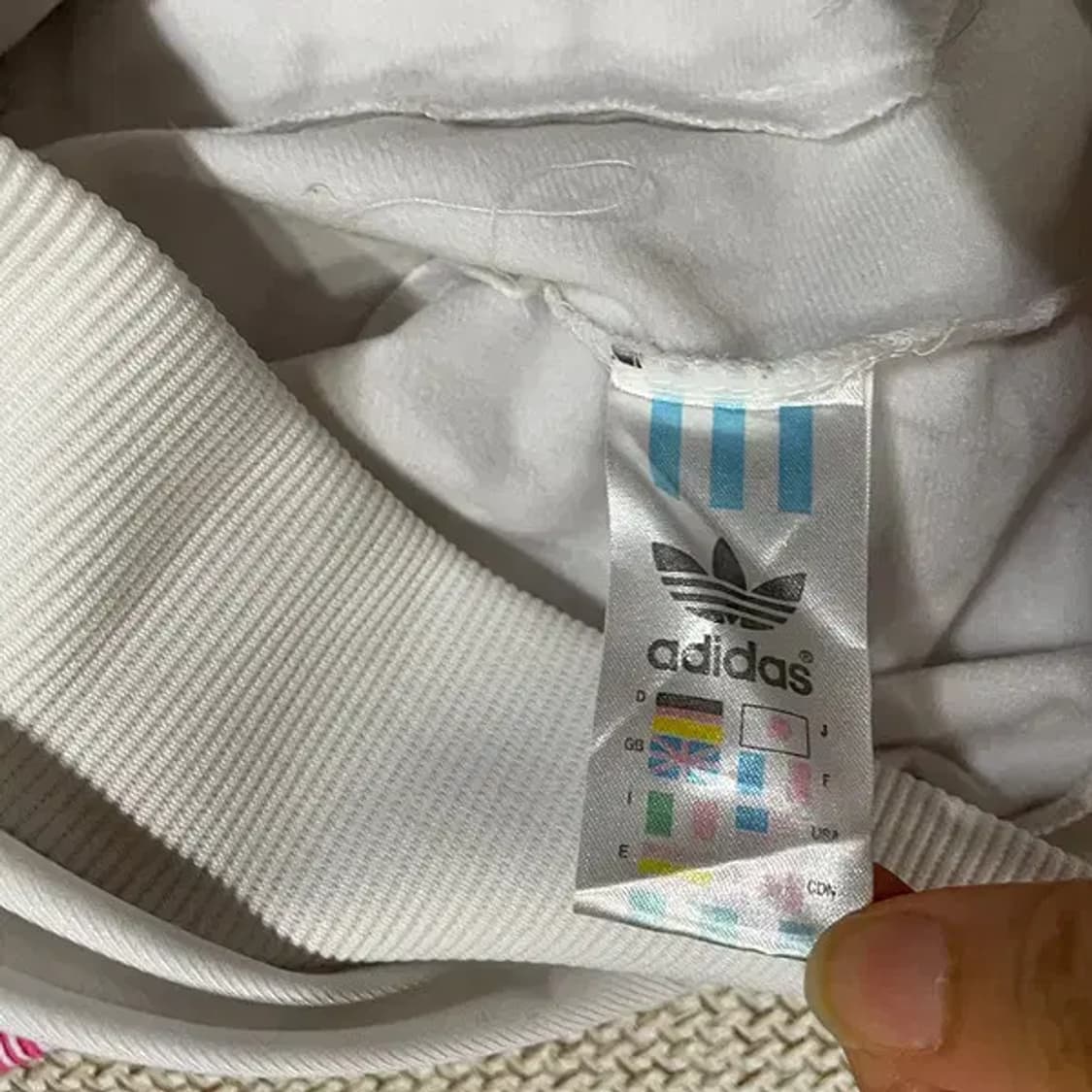 XS 아디다스 여성 화이트 핑크 희귀 져지 자켓 N.5461 상품이미지6