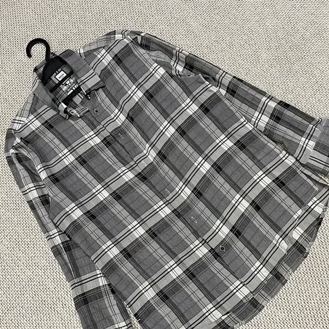 M 새상품 바쏘옴므 체크 셔츠 남방 N.5535 상품이미지2
