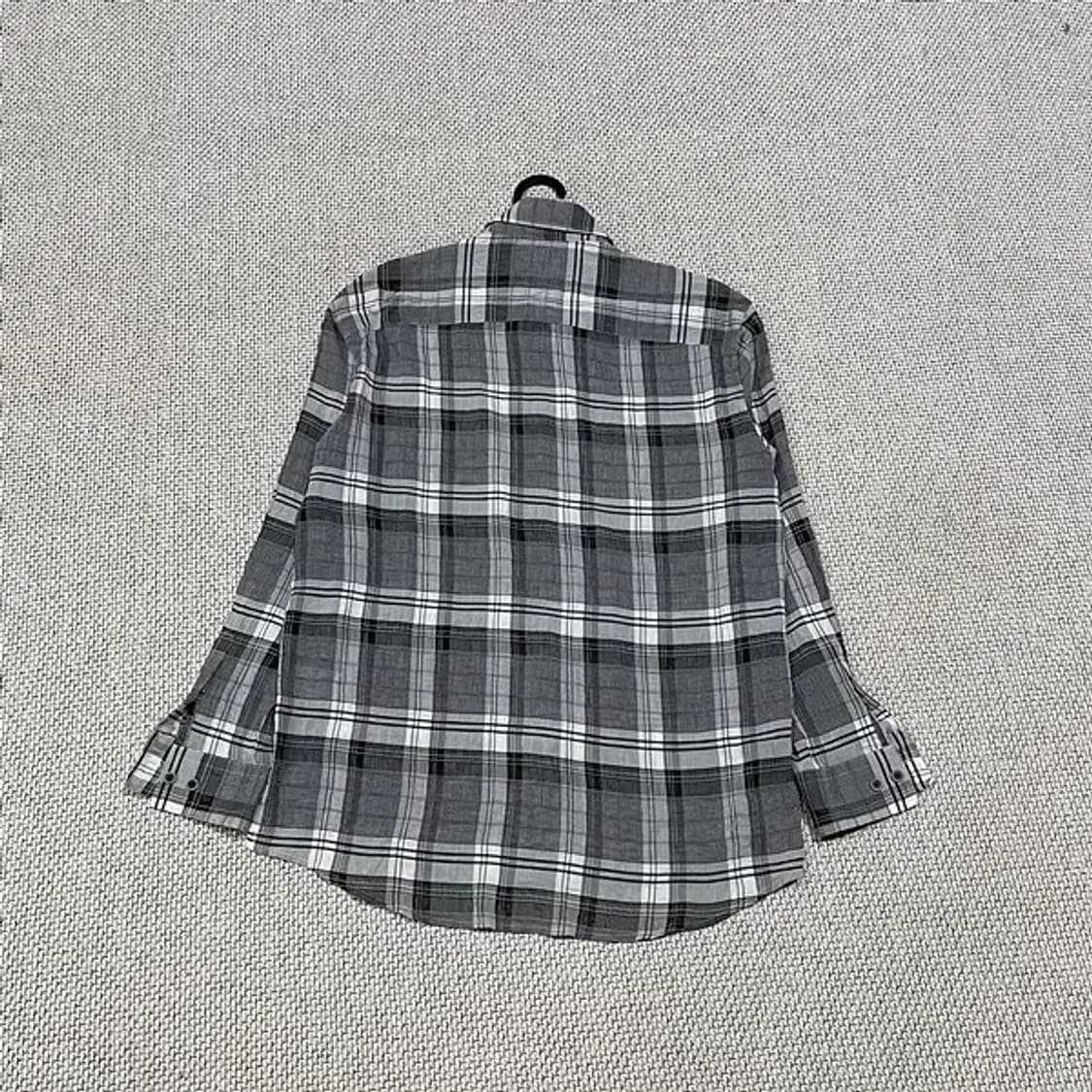 M 새상품 바쏘옴므 체크 셔츠 남방 N.5535 상품이미지5
