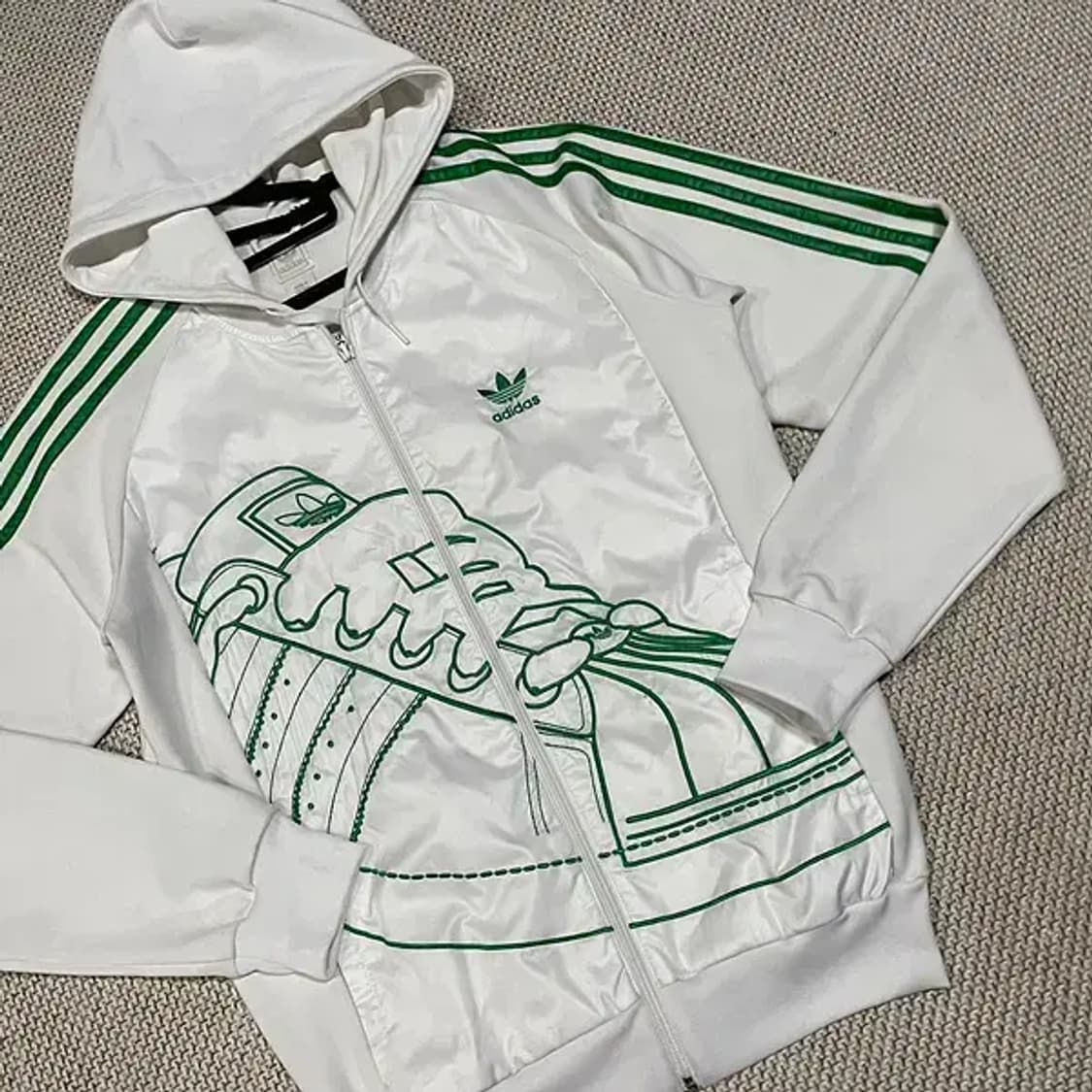 L 아디다스 슈퍼스타 후드집업 자켓 흰초 N.5993 상품이미지2