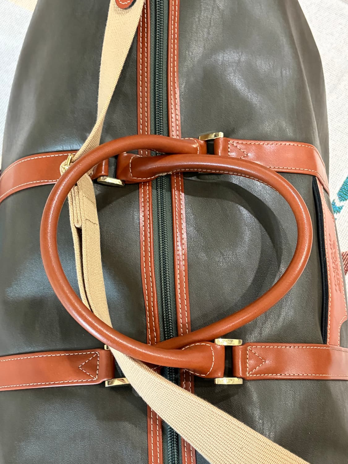 90s 제팬 HAVARD USA 2way 레더 보스턴백 상품이미지7