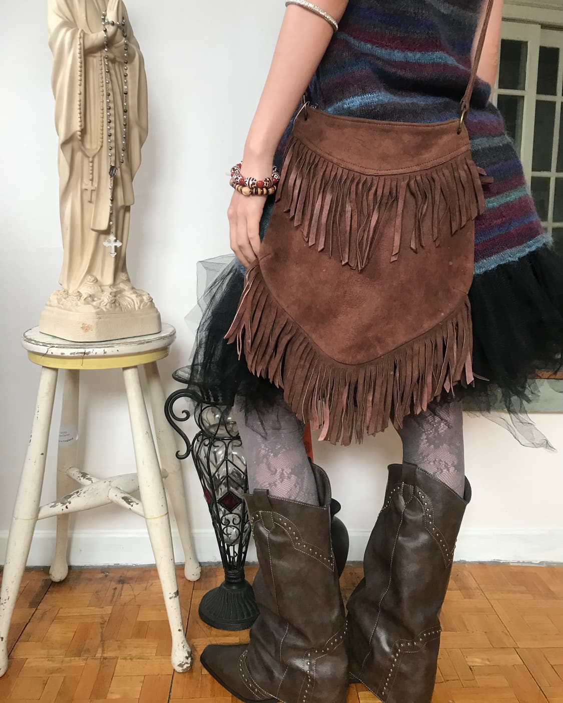 vintage fringe brown bag 상품이미지1