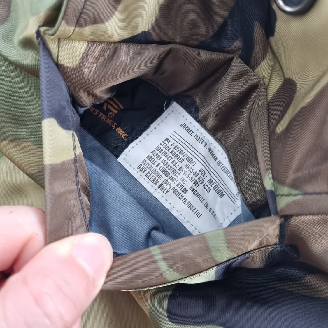 알파인더스트리 카모 MA-1 슬림핏 - M 상품이미지8