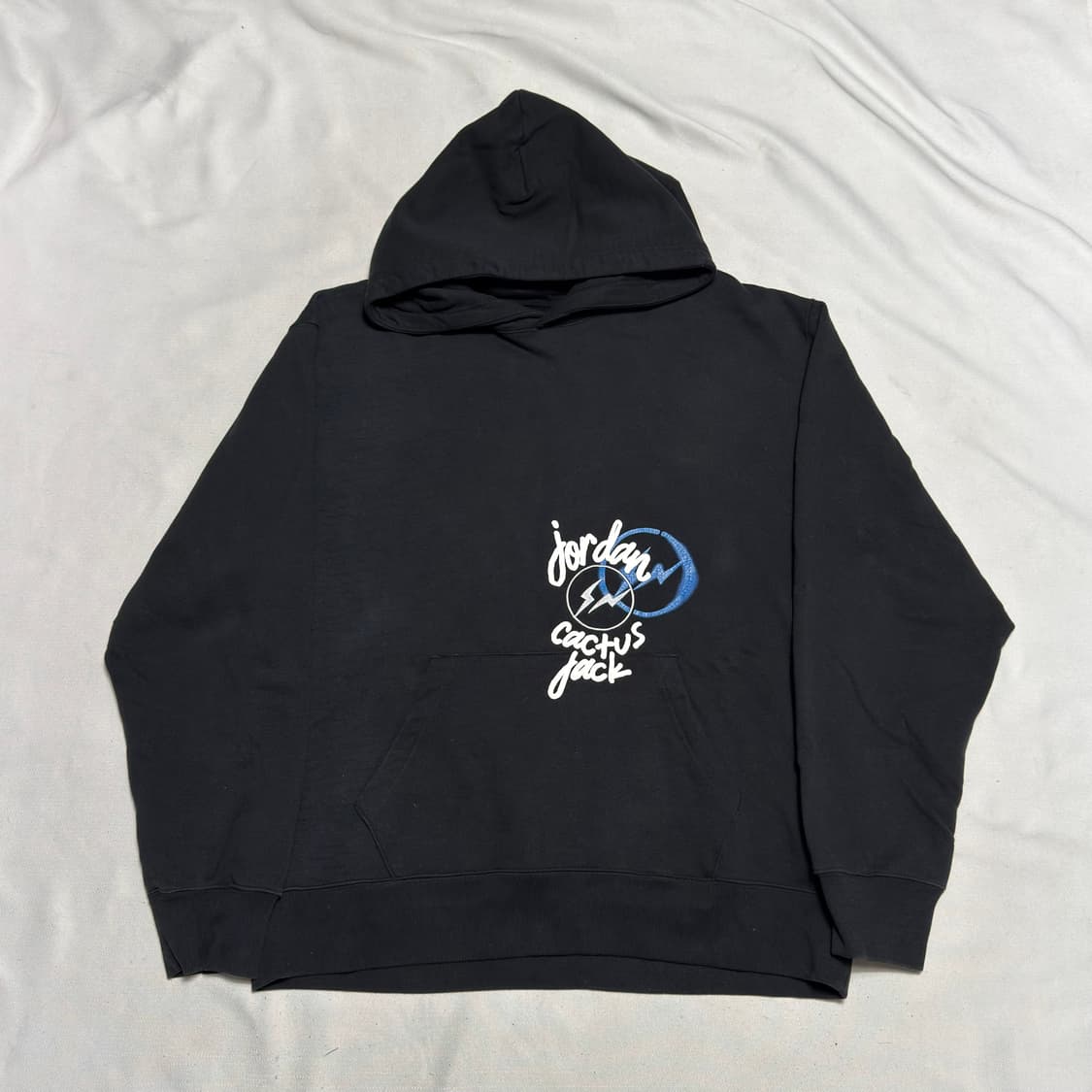 XXL 조던 X 트래비스 스캇 프라그먼트 블랙 후드티 상품이미지3