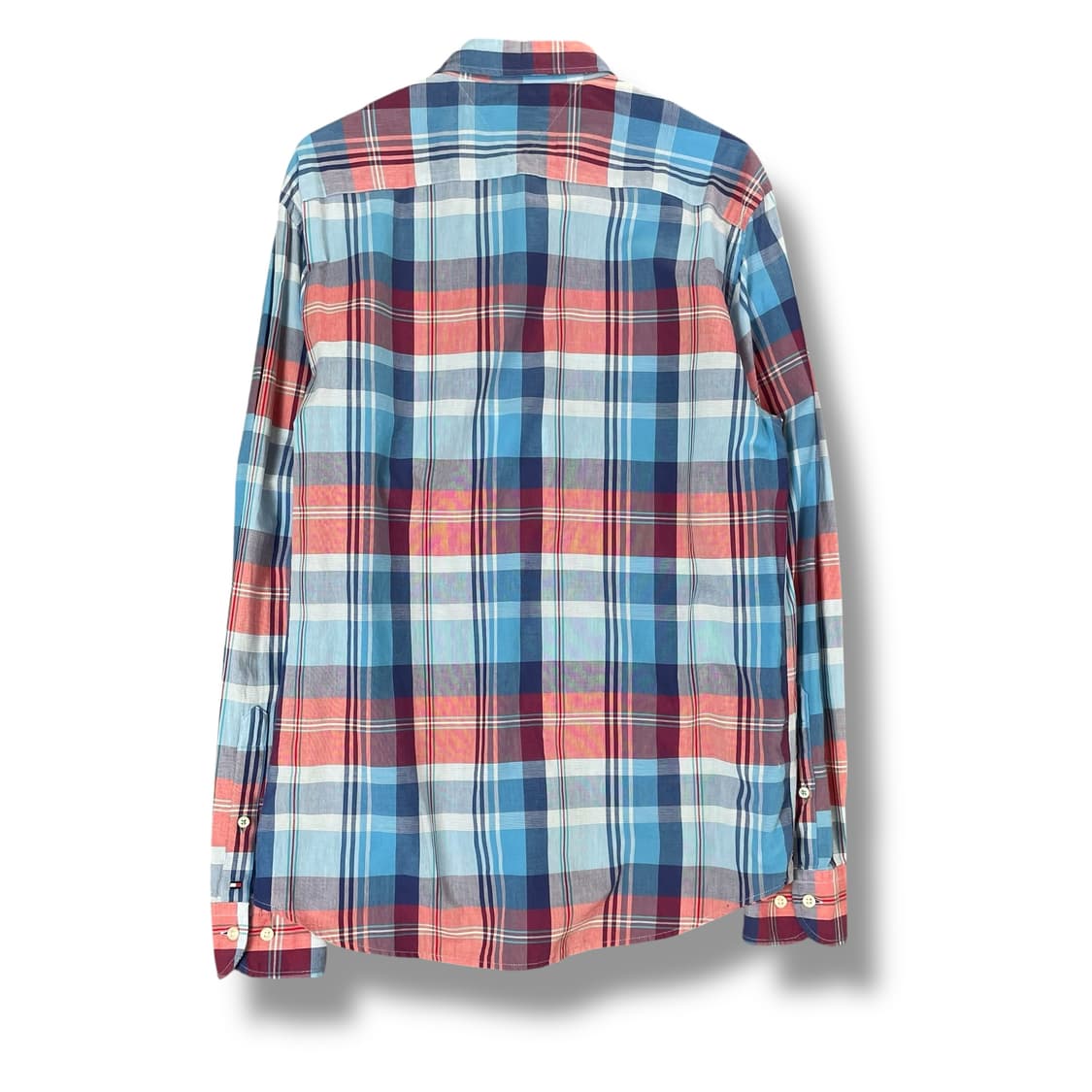 타미힐피거 뉴욕핏 레드 블루 체크 패턴 긴팔 셔츠 L 상품이미지2