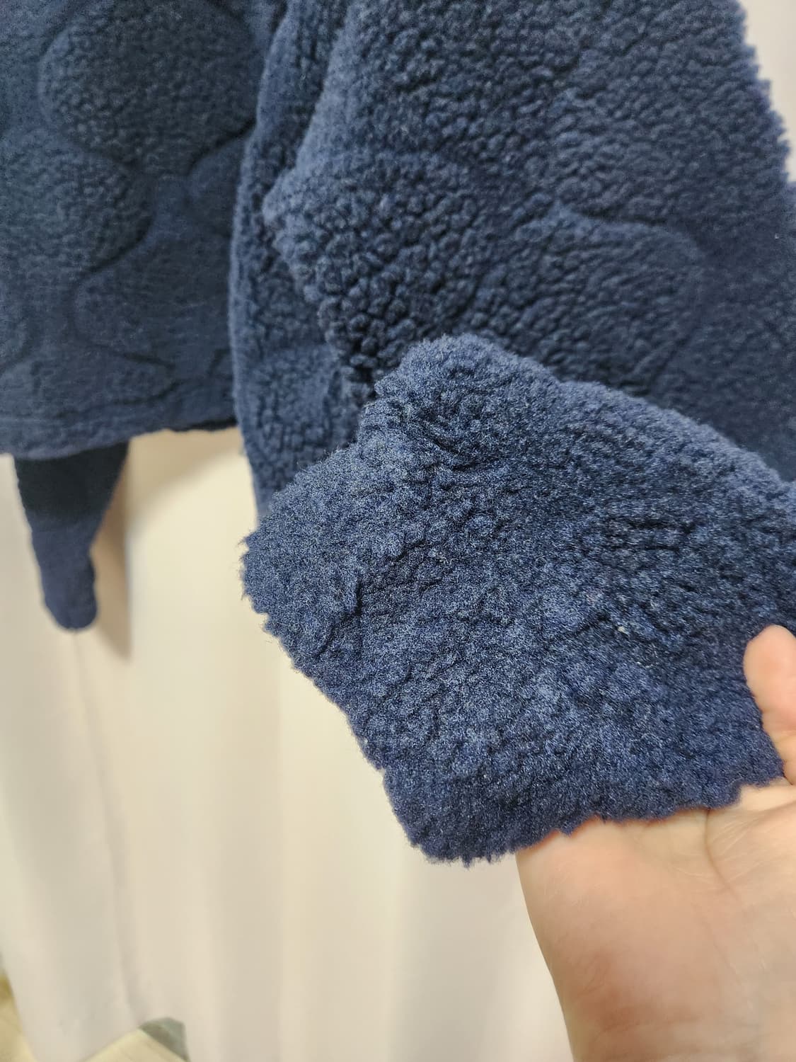 미착용급 맥파이로빈  네이비 쿼터집업 크롭 풀오버 상품이미지3