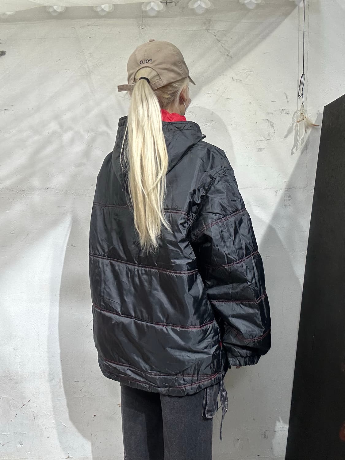 나이키 블랙 올드스쿨 레드 빅 로고 후드 점퍼 자켓 M 상품이미지3