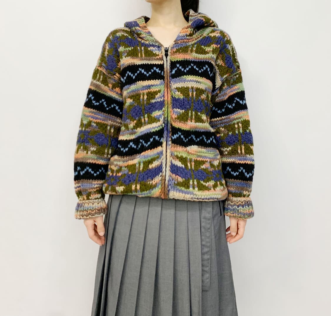 ARTESANIA hand made in ecuador 니트 후드집업 상품이미지1