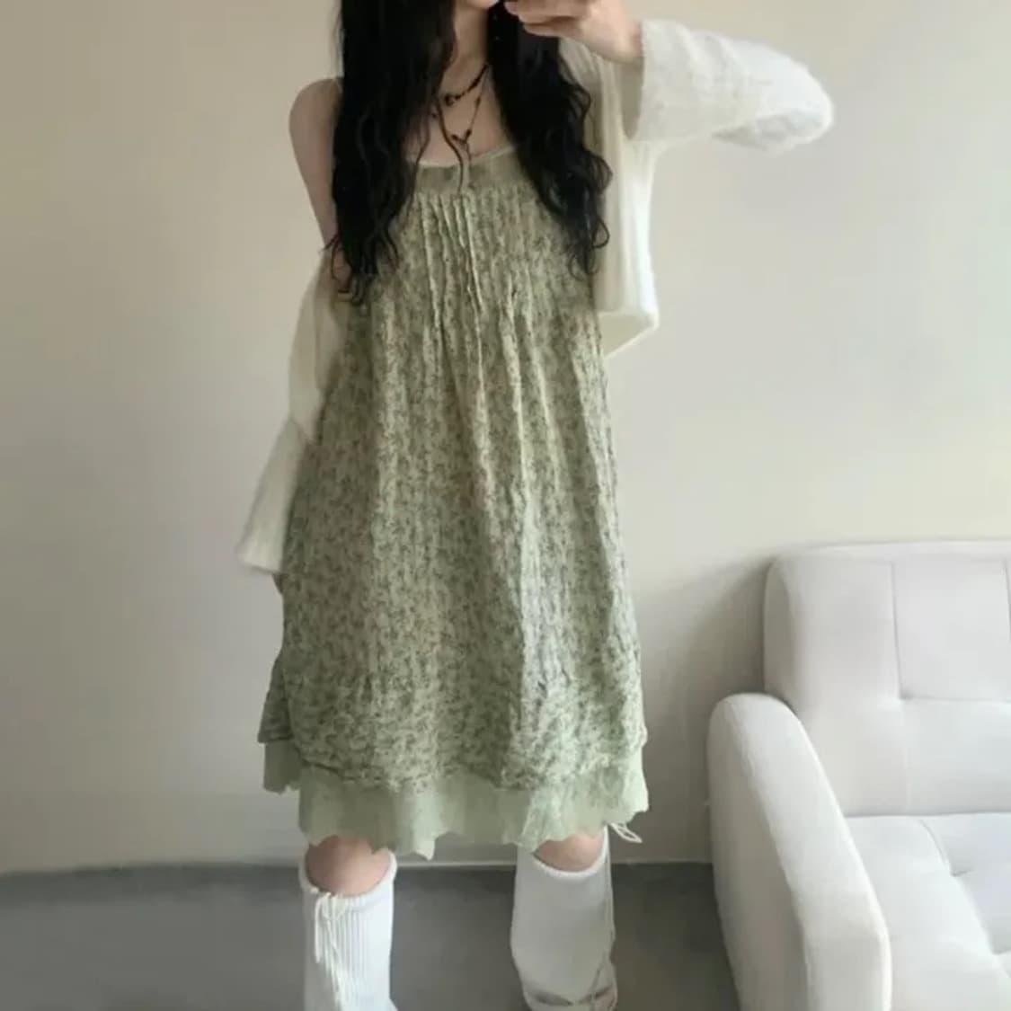 빈티지 플로라 레이어드 원피스 상품이미지1