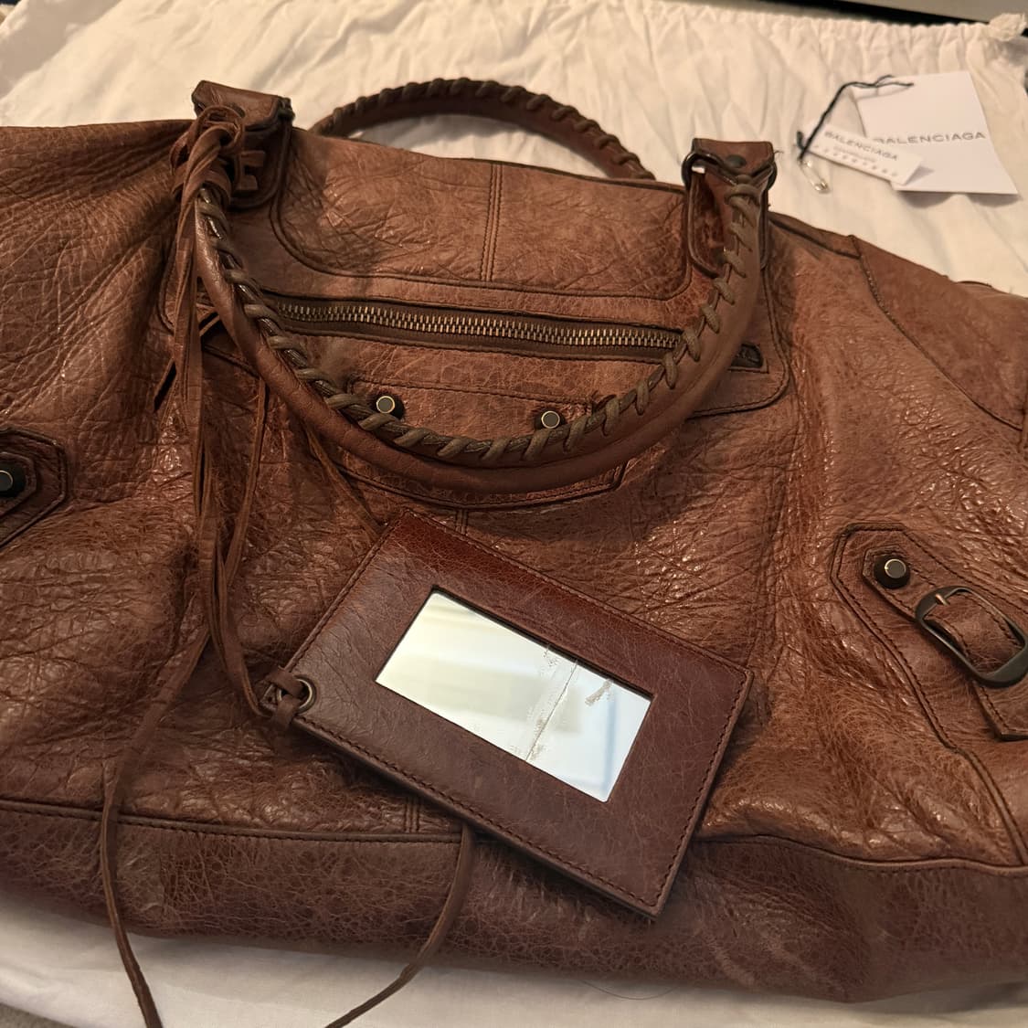 발렌시아가 시티백 라지 브라운 상품이미지4