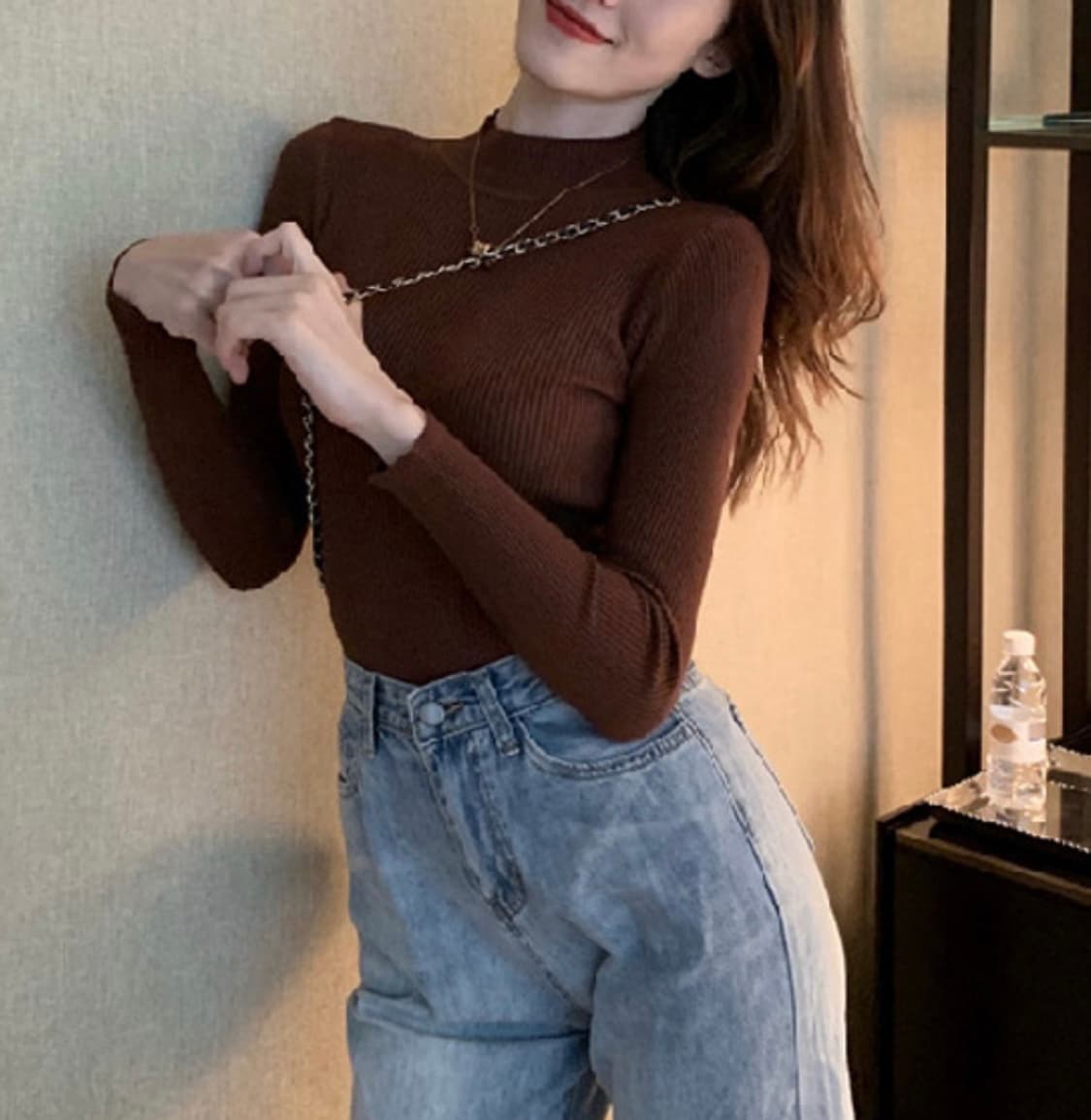 반폴라 골지 슬림니트🔥최저가🔥(8컬러) 상품이미지6