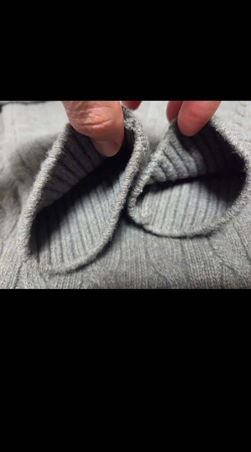 어나더오피스 하프집업 케이블 니트 애쉬그레이 1 상품이미지4