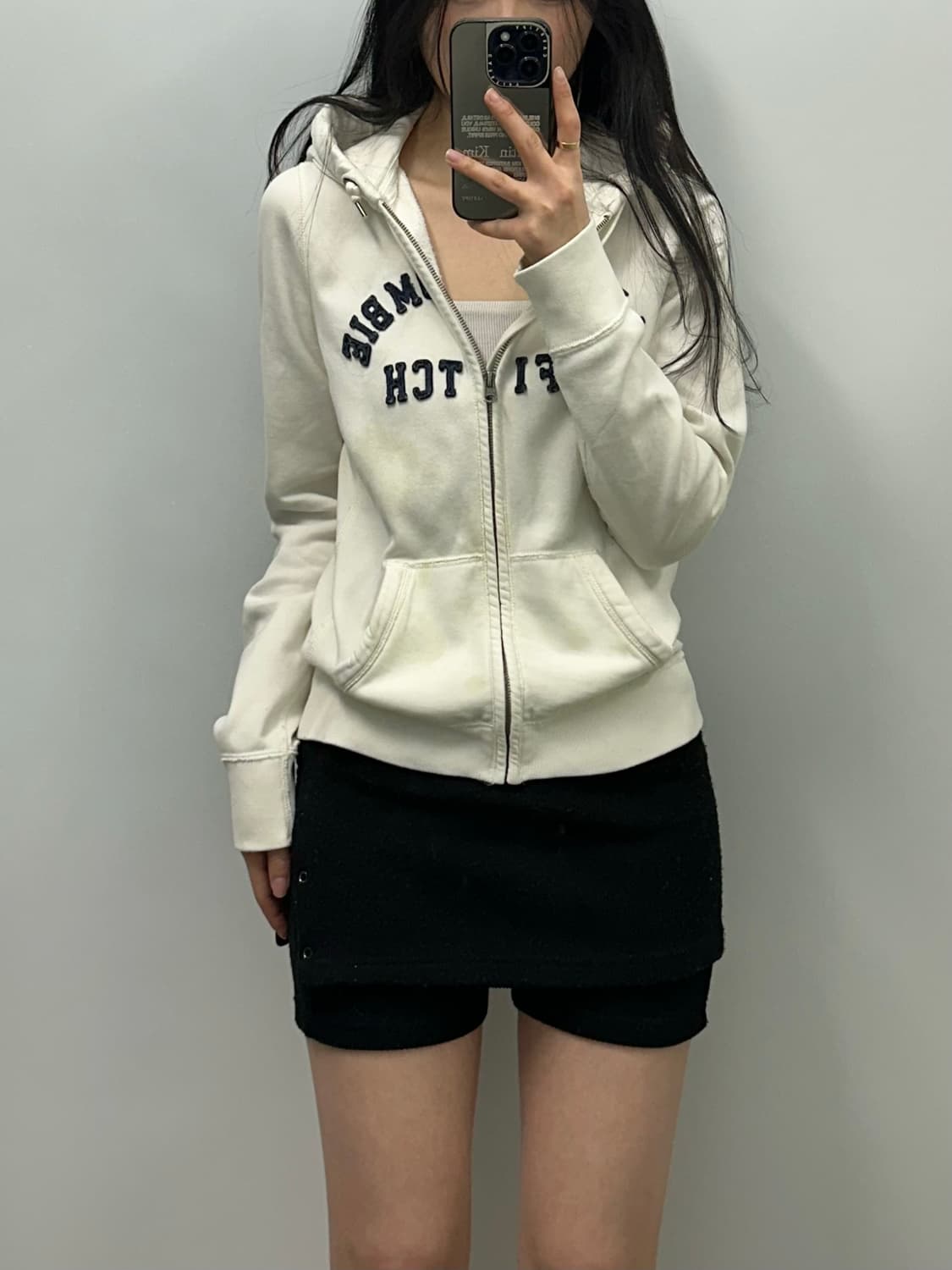 아베크롬비 y2k 와투케 화이트 후드집업 상품이미지1