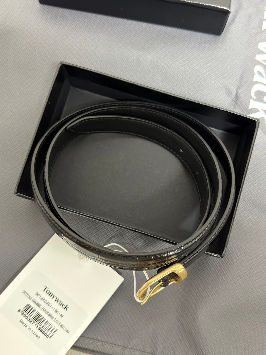 토니웩 크로커다일 레더 벨트M 상품이미지2