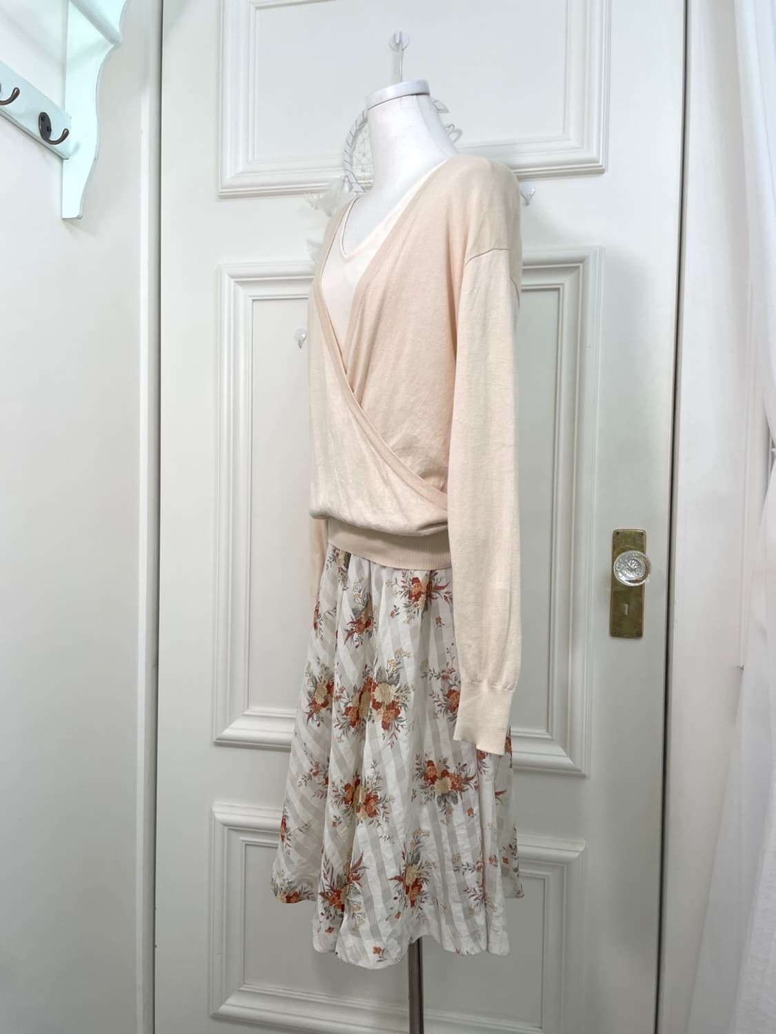 beige ivory flower point skirt 상품이미지7
