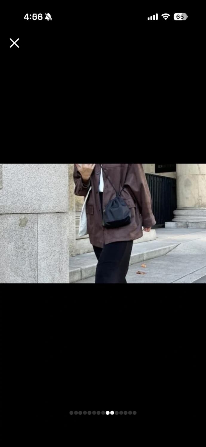 일본 브랜드 poik 블랙 드로스트링 숄더백 상품이미지4