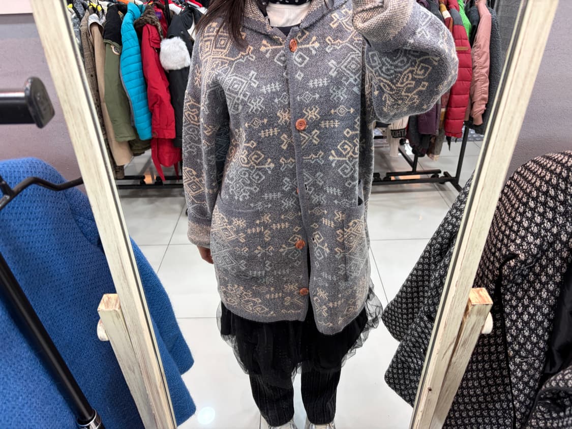 빈티지 니트 단추 가디건 상품이미지3