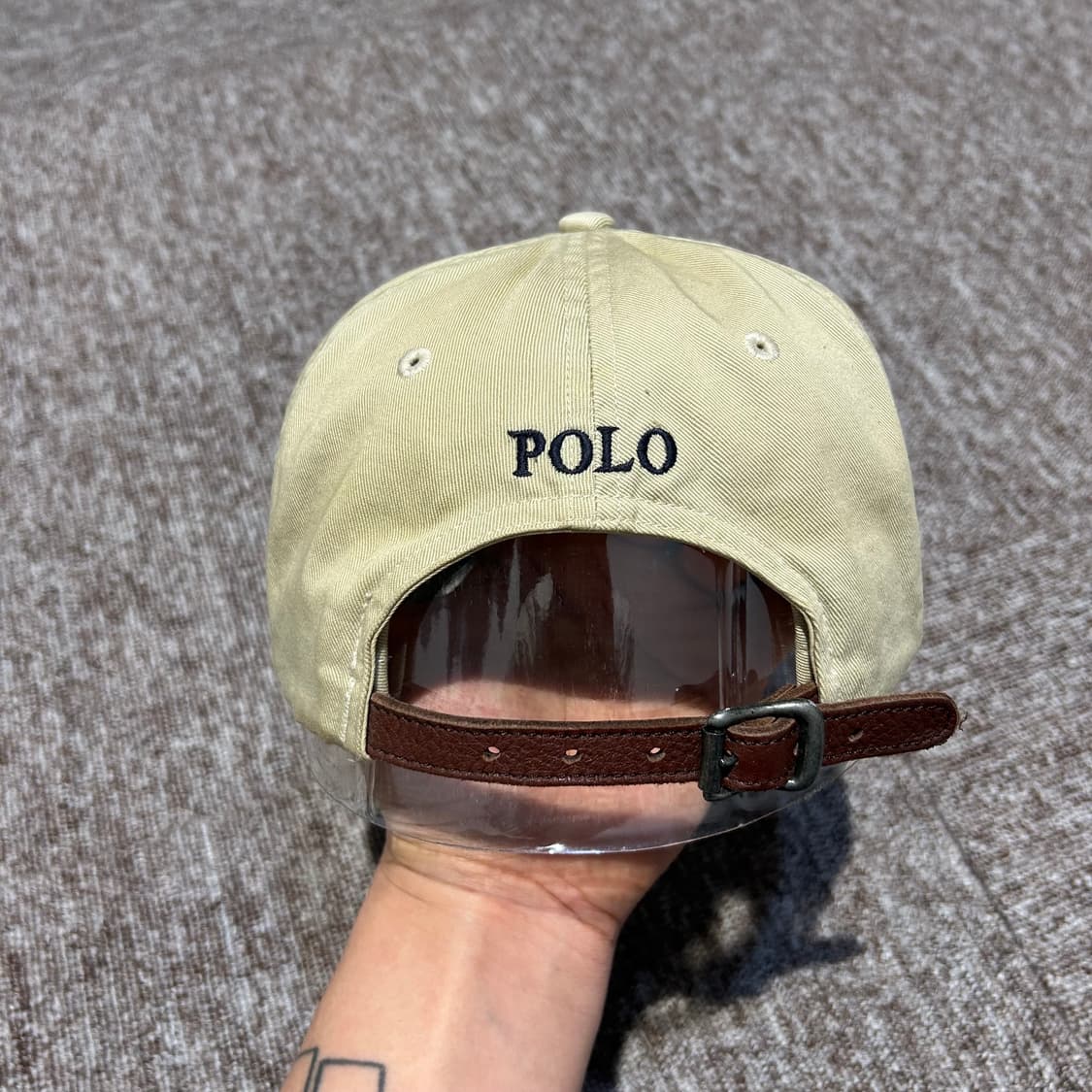 폴로 랄프로렌 카키 베이지 볼캡 모자 가죽스트랩 상품이미지4