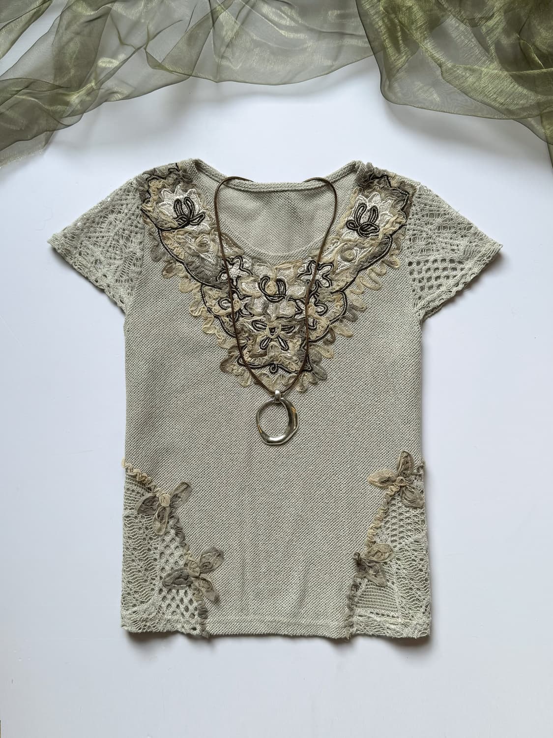 Crochet Floral Lace Top 0313 상품이미지1